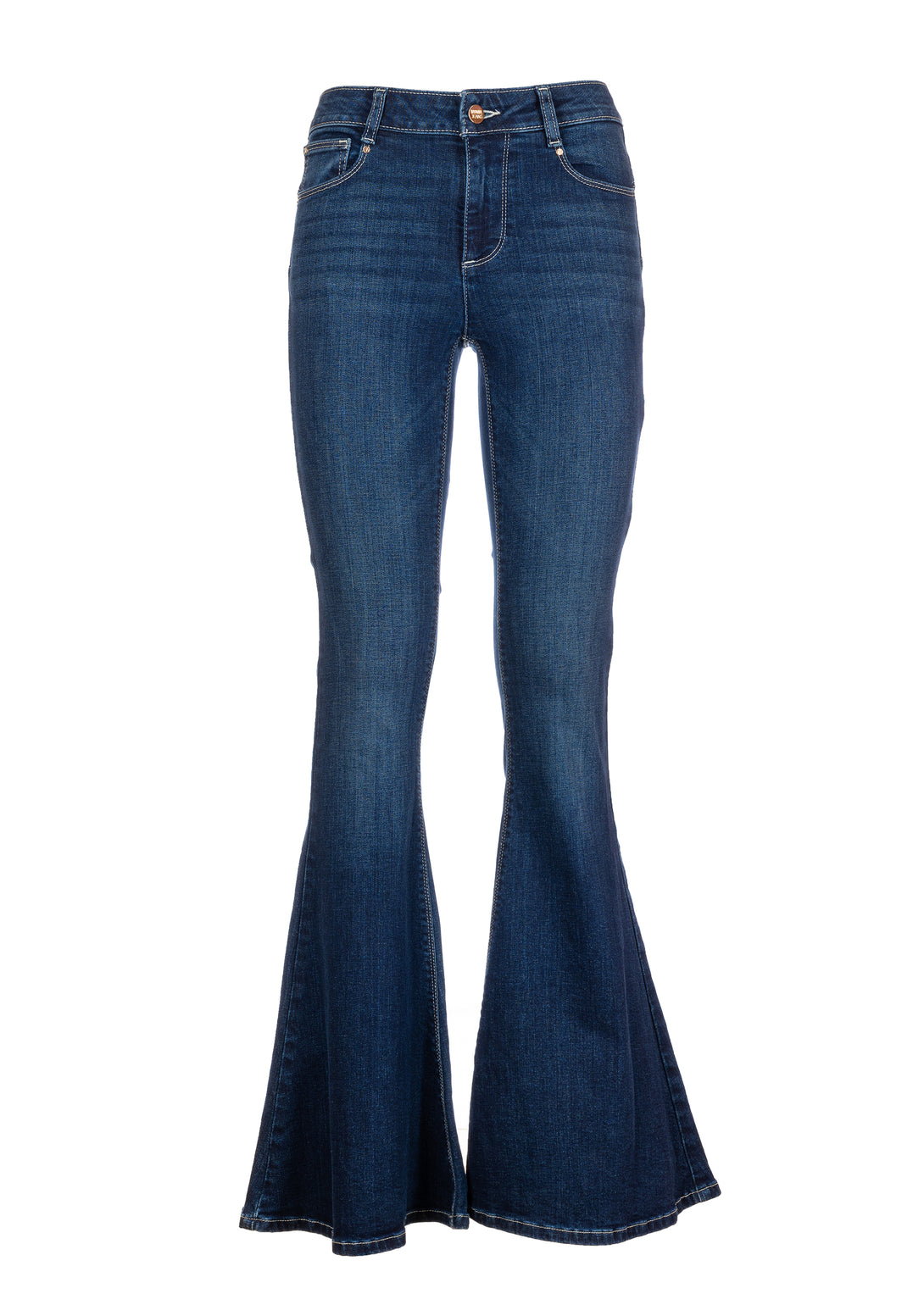 Jeans flare with push up effect made in denim with middle wash ...