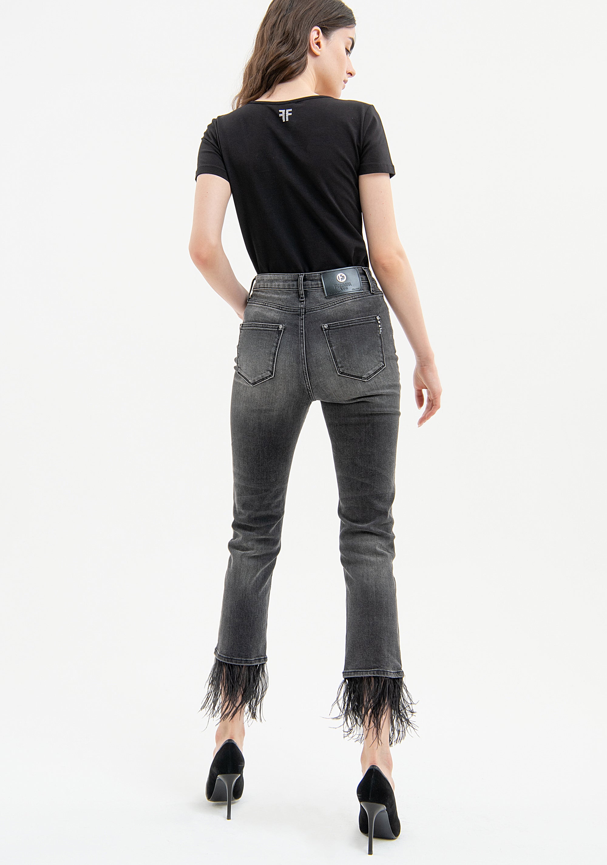 Jeans regular fit cropped made in denim with middle wash Fracomina FP23WV9001D40104-H21-5