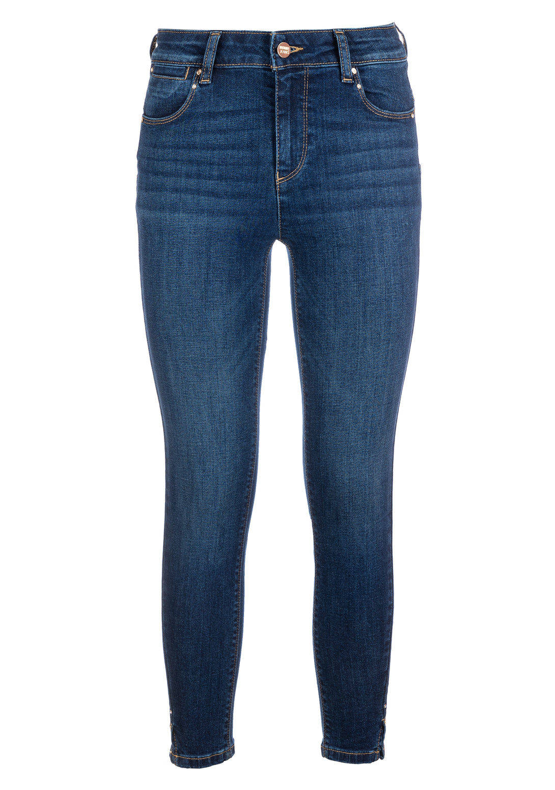 Jeans slim fit cropped with push up effect made in denim with dark wash