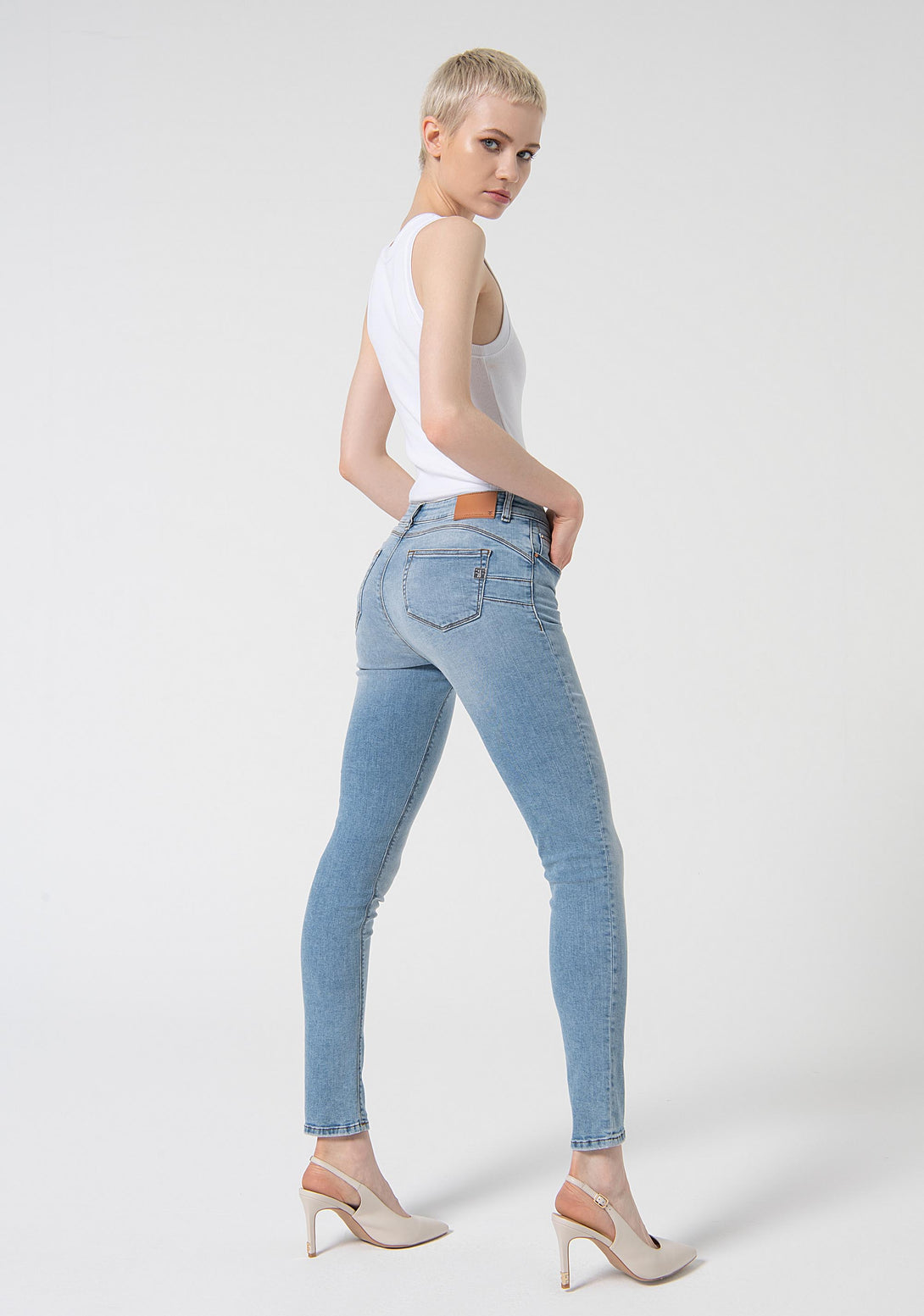 Jeans skinny fit made in denim with push-up effect with light wash Fracomina FP24SV1001D40103-062-3