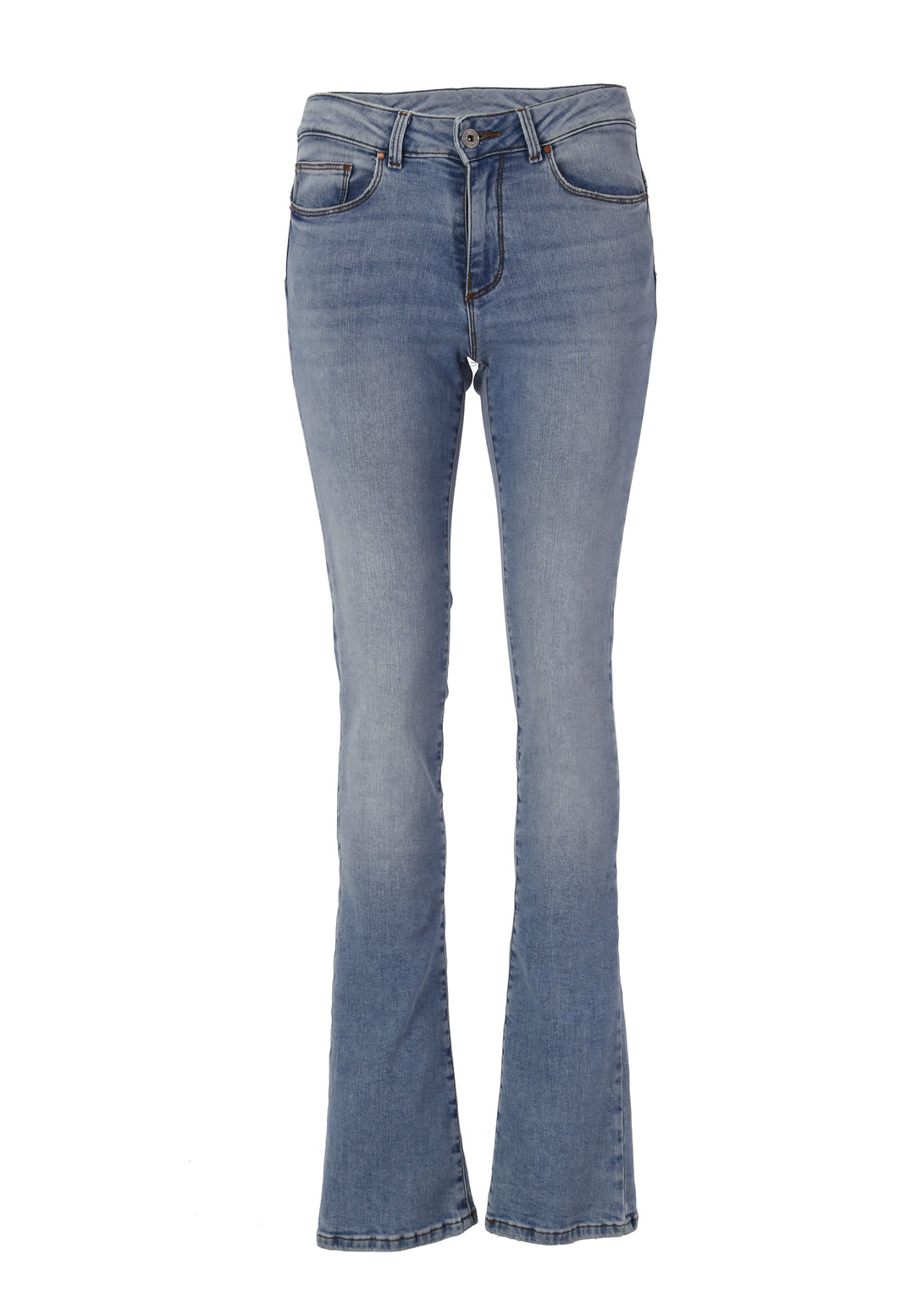 Jeans bootcut made in denim with bleached middle wash Fracomina FP24SV8020D40103-062-1
