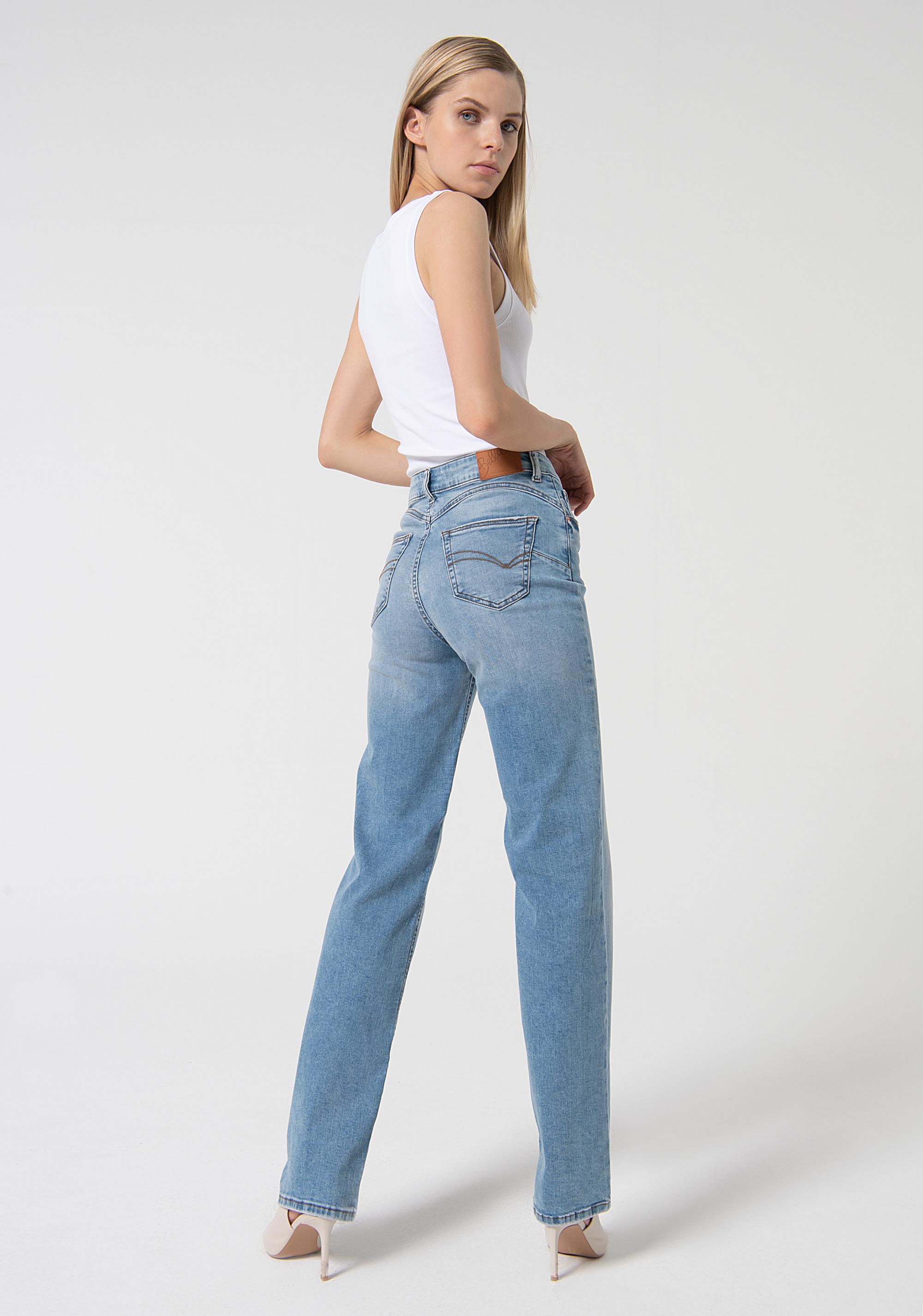Jeans straight line made in denim with middle stone wash Fracomina FP24SV8050D40103-062-3_15d60262-84ac-4e77-9d8e-3419c3c90173