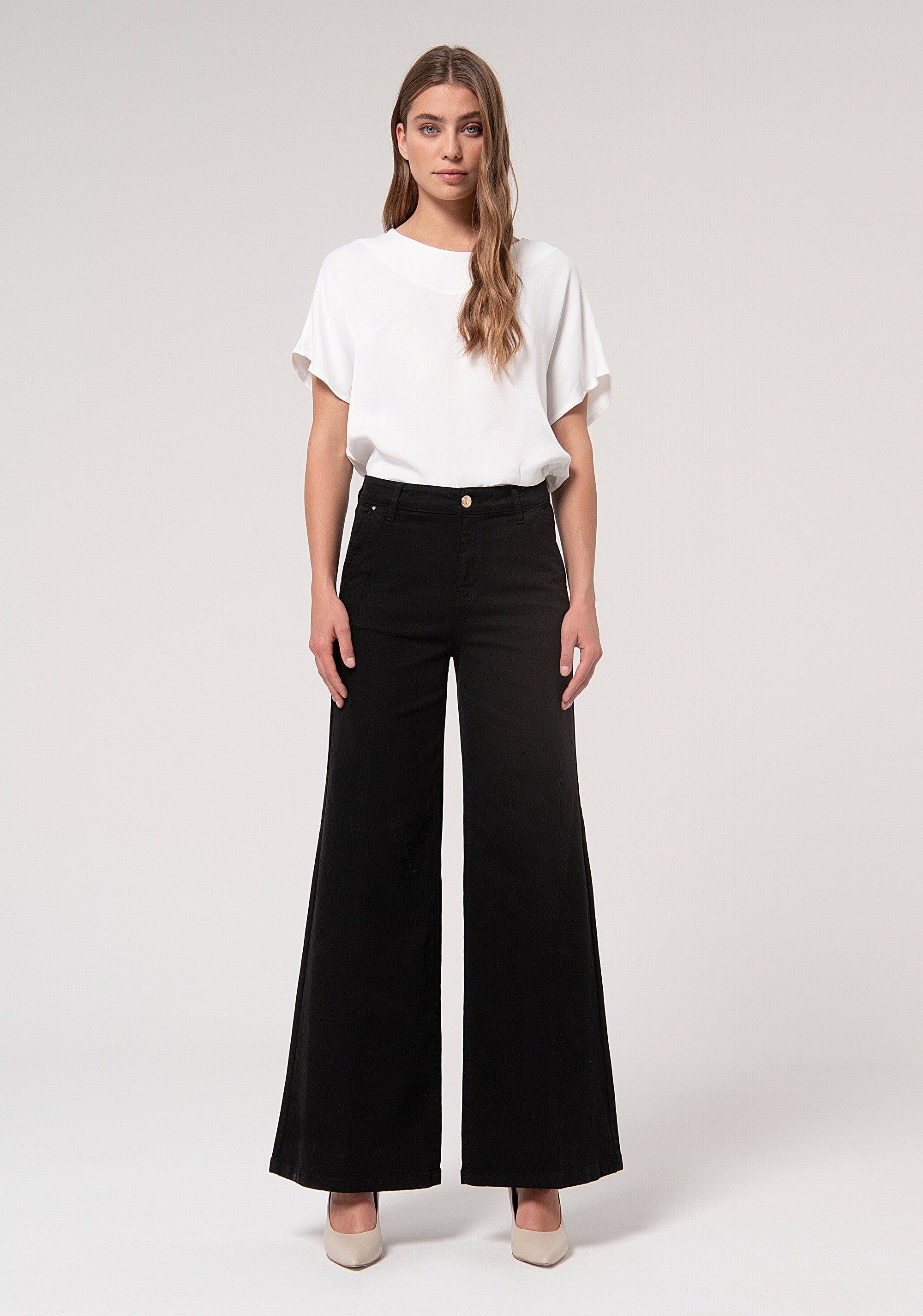 Flare pant made in stretch gabardine Fracomina FP24WV3010W61501-053-1