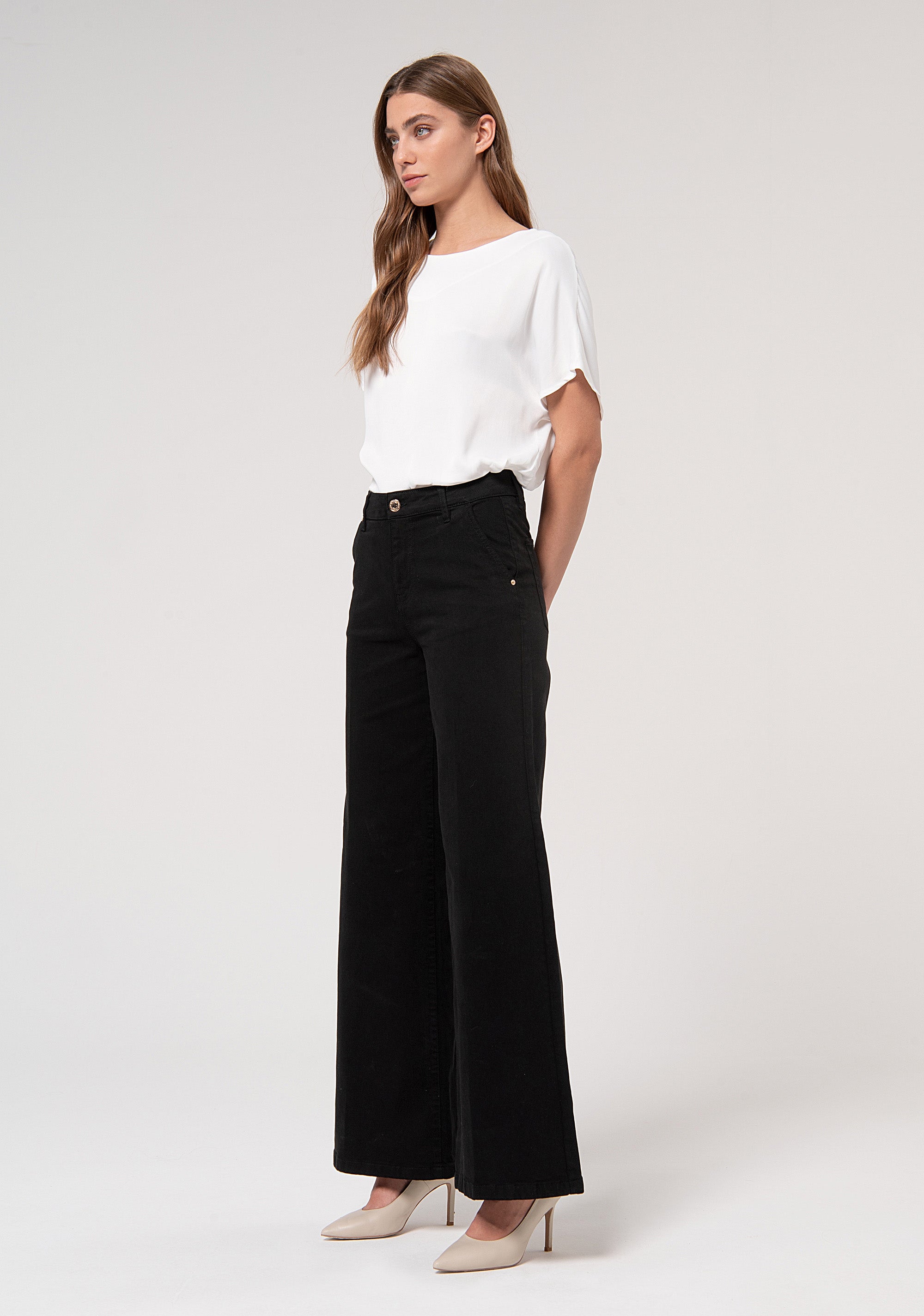 Flare pant made in stretch gabardine Fracomina FP24WV3010W61501-053-2_2404841b-ac48-44a5-a07a-535a0ac4b63f