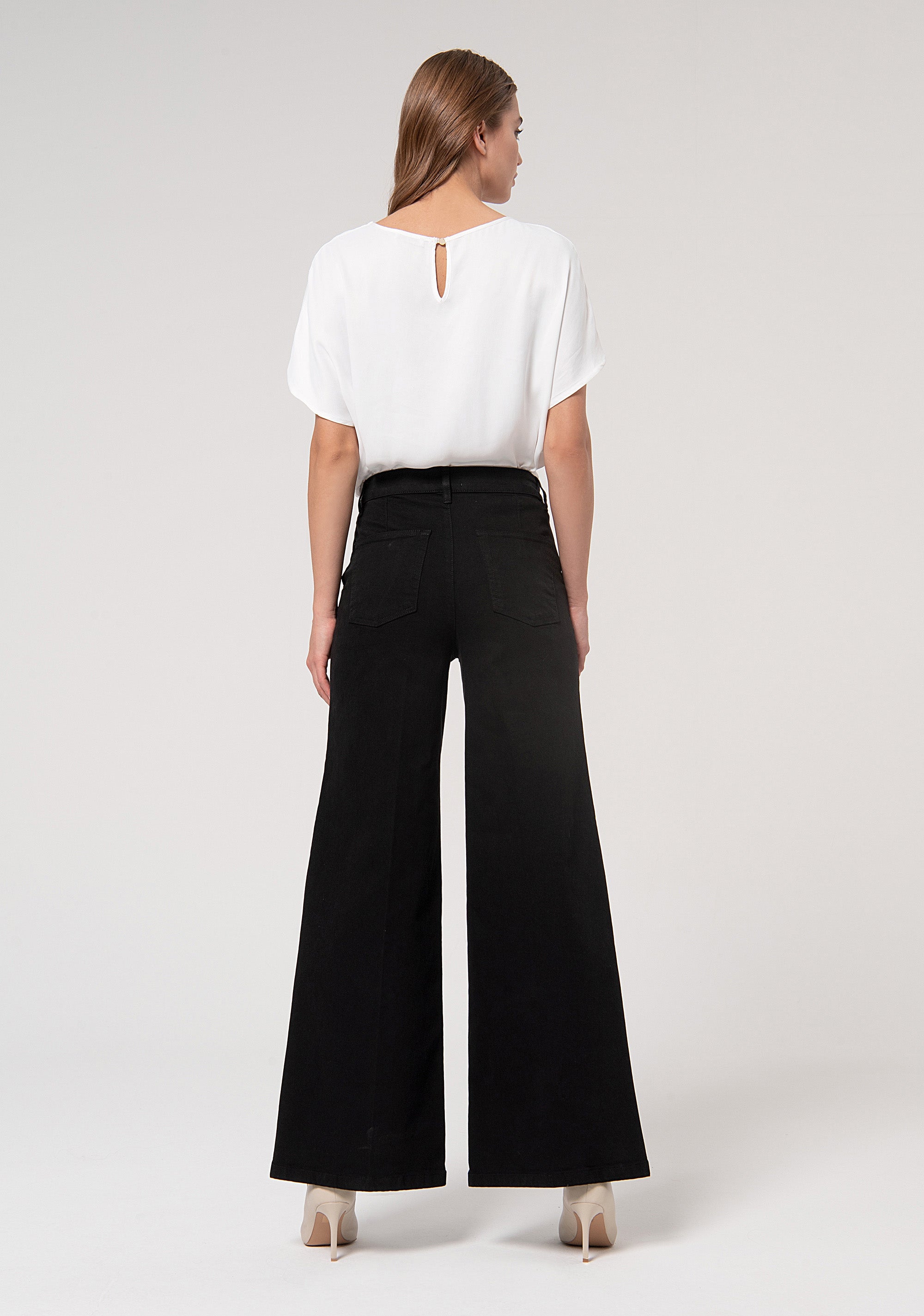 Flare pant made in stretch gabardine Fracomina FP24WV3010W61501-053-4_3e142207-23f7-44aa-ad5c-8a2490faf0dc