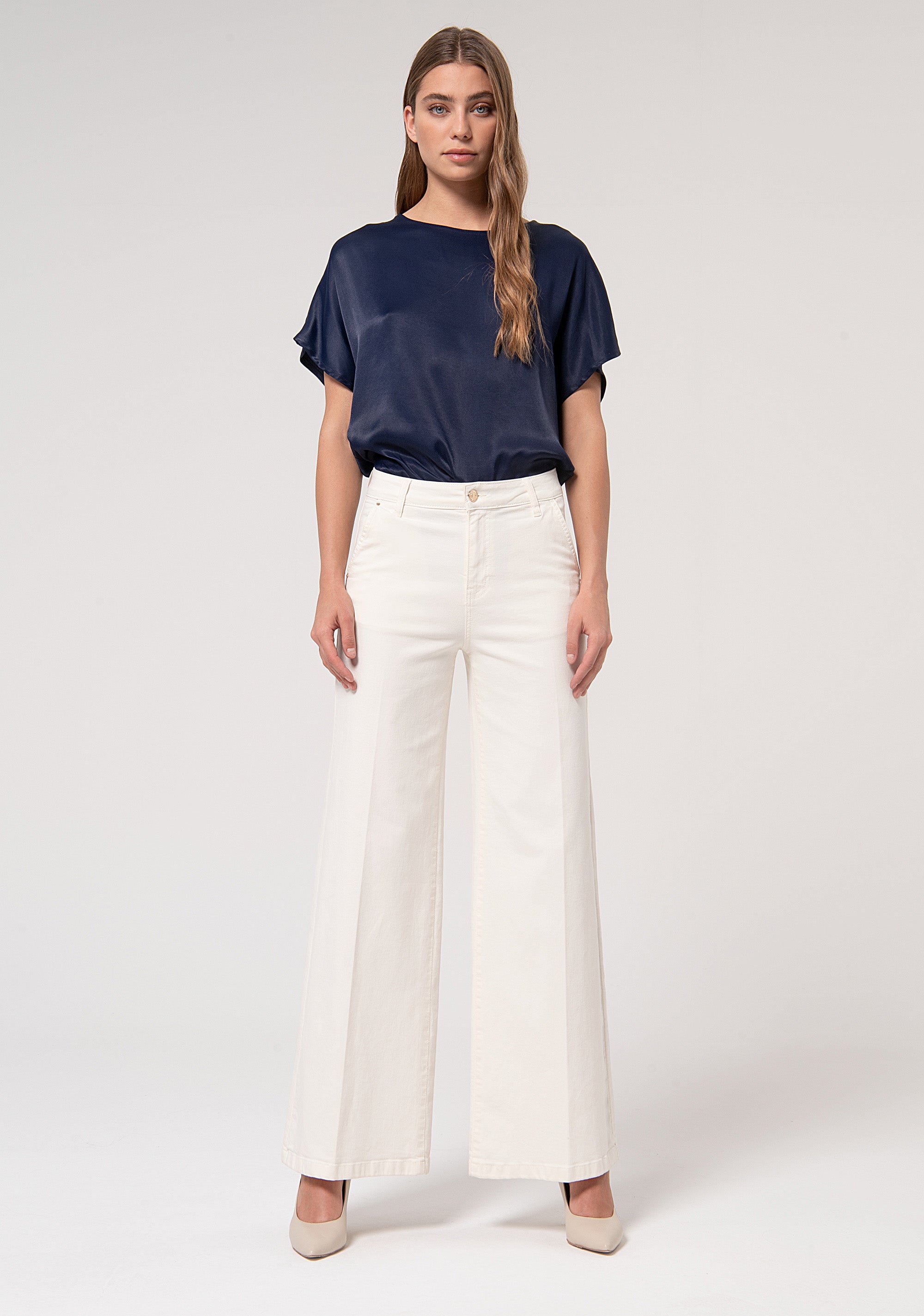 Flare pant made in stretch gabardine Fracomina FP24WV3010W61501-108-1