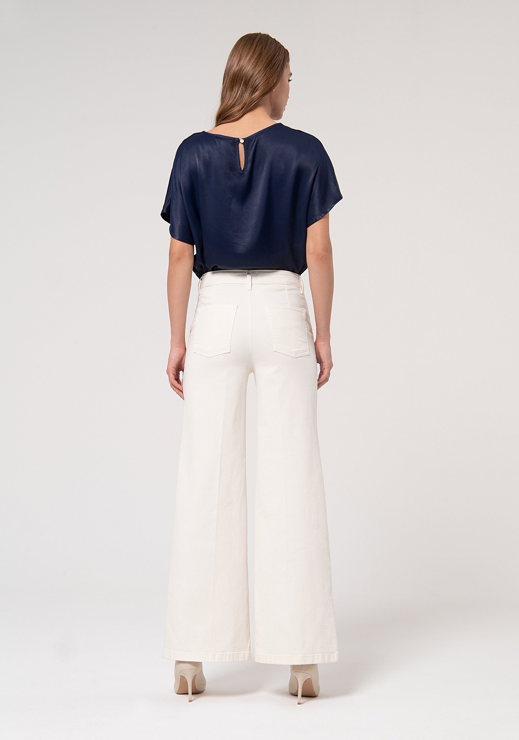 Flare pant made in stretch gabardine Fracomina FP24WV3010W61501-108-4_8180c62a-4c4d-471d-b1ac-adfac9f81cd3