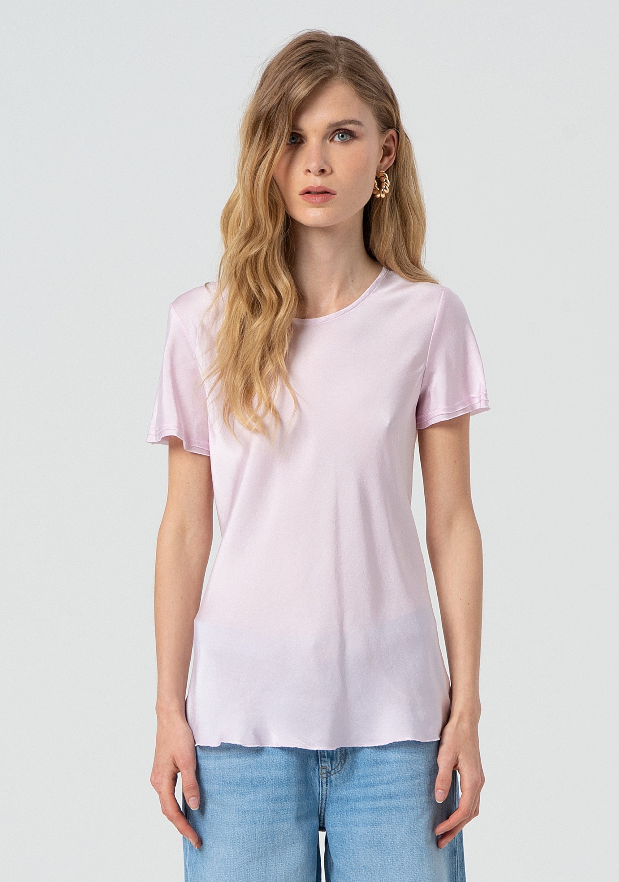 T-shirt regular fit made in satin Fracomina FP25ST3054W77301-238-1