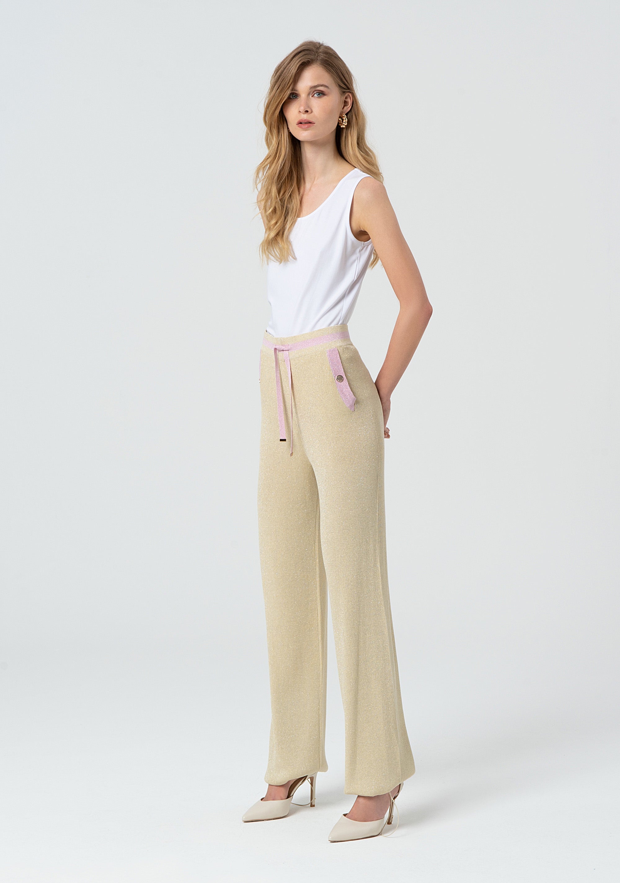 Knitted palazzo pant Fracomina FP25SV3009K51401-T07-3