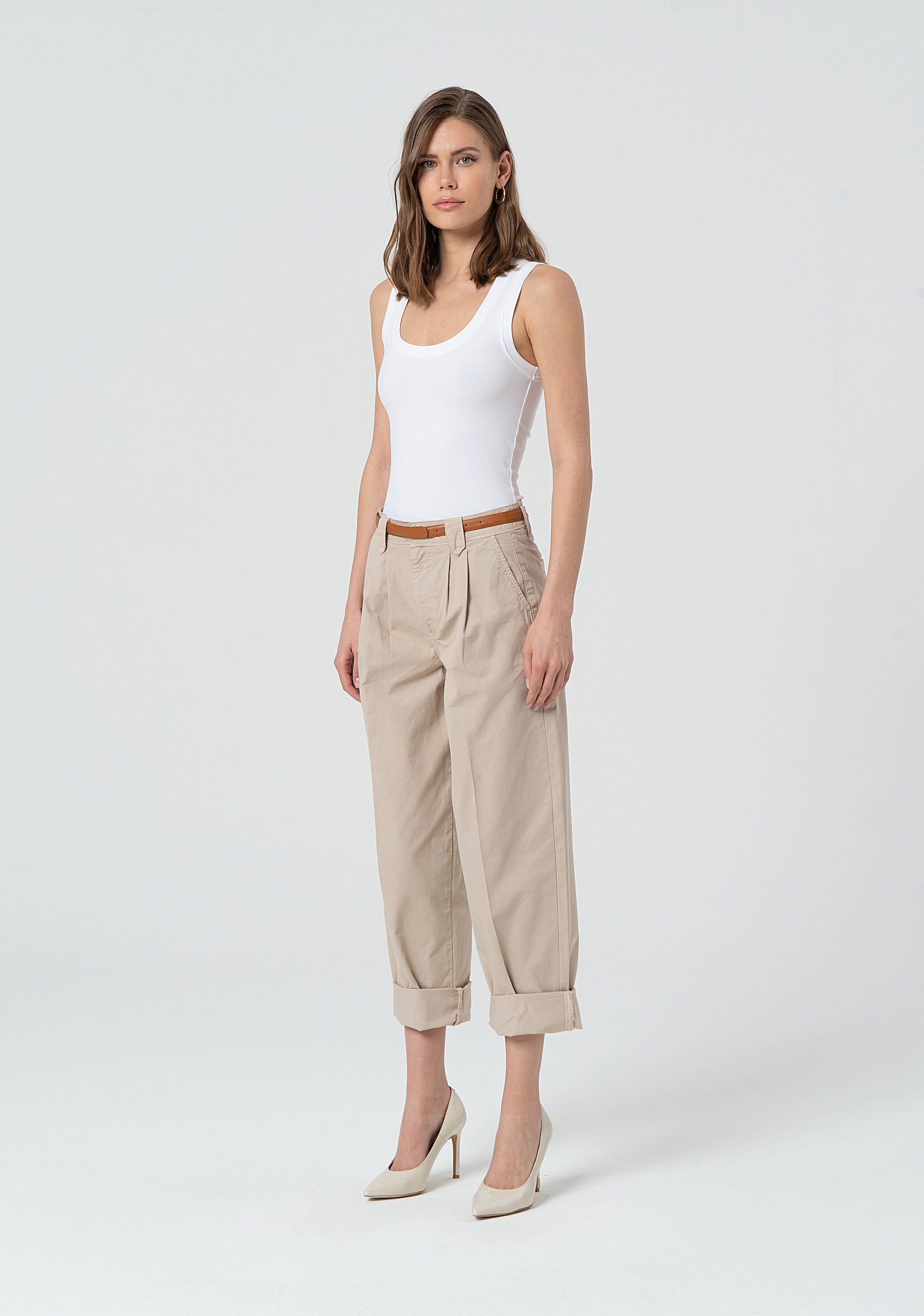 Pant carrot fit made in gabardine Fracomina FP25SVD014W77101-251-3