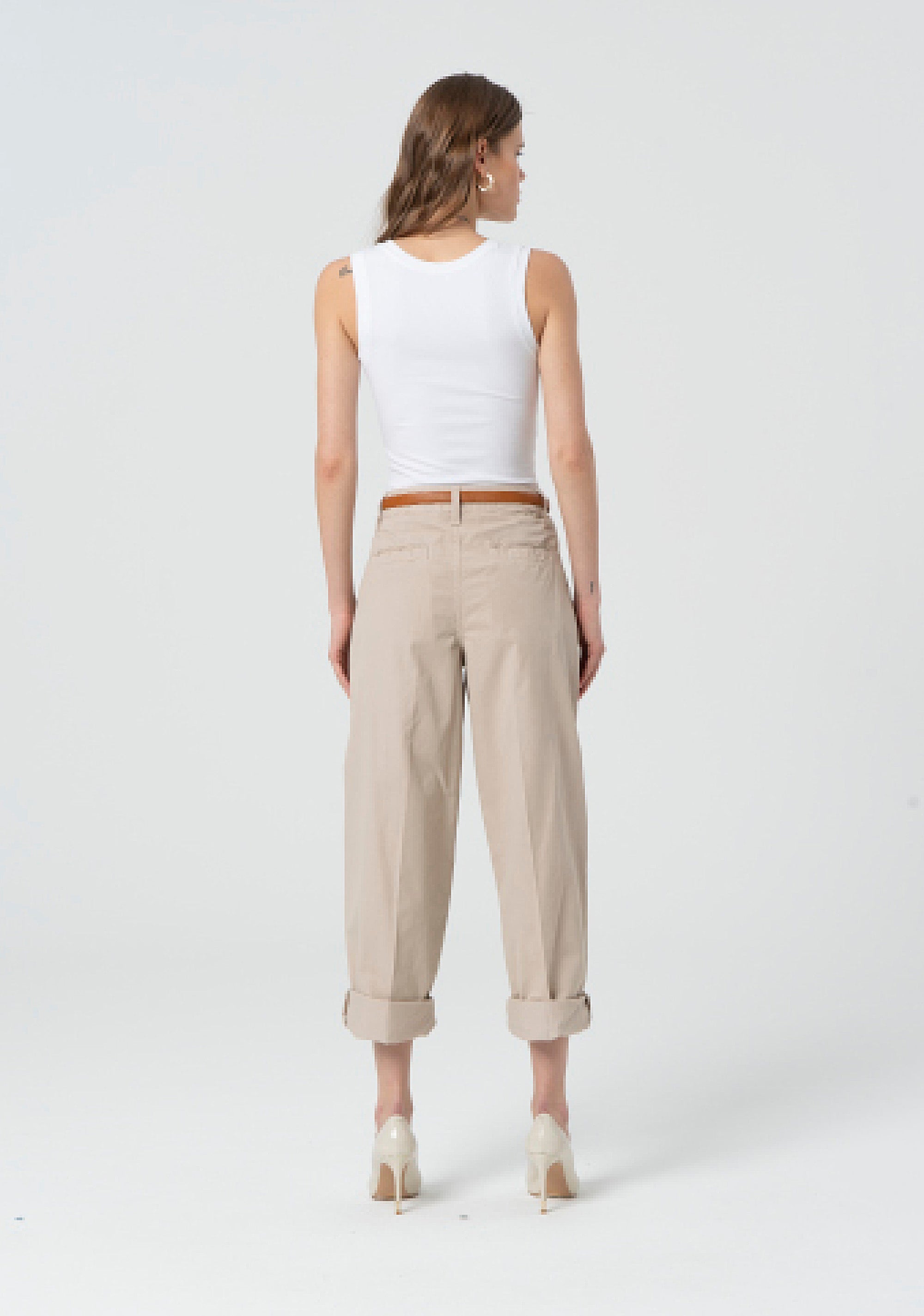 Pant carrot fit made in gabardine Fracomina FP25SVD014W77101-251-4