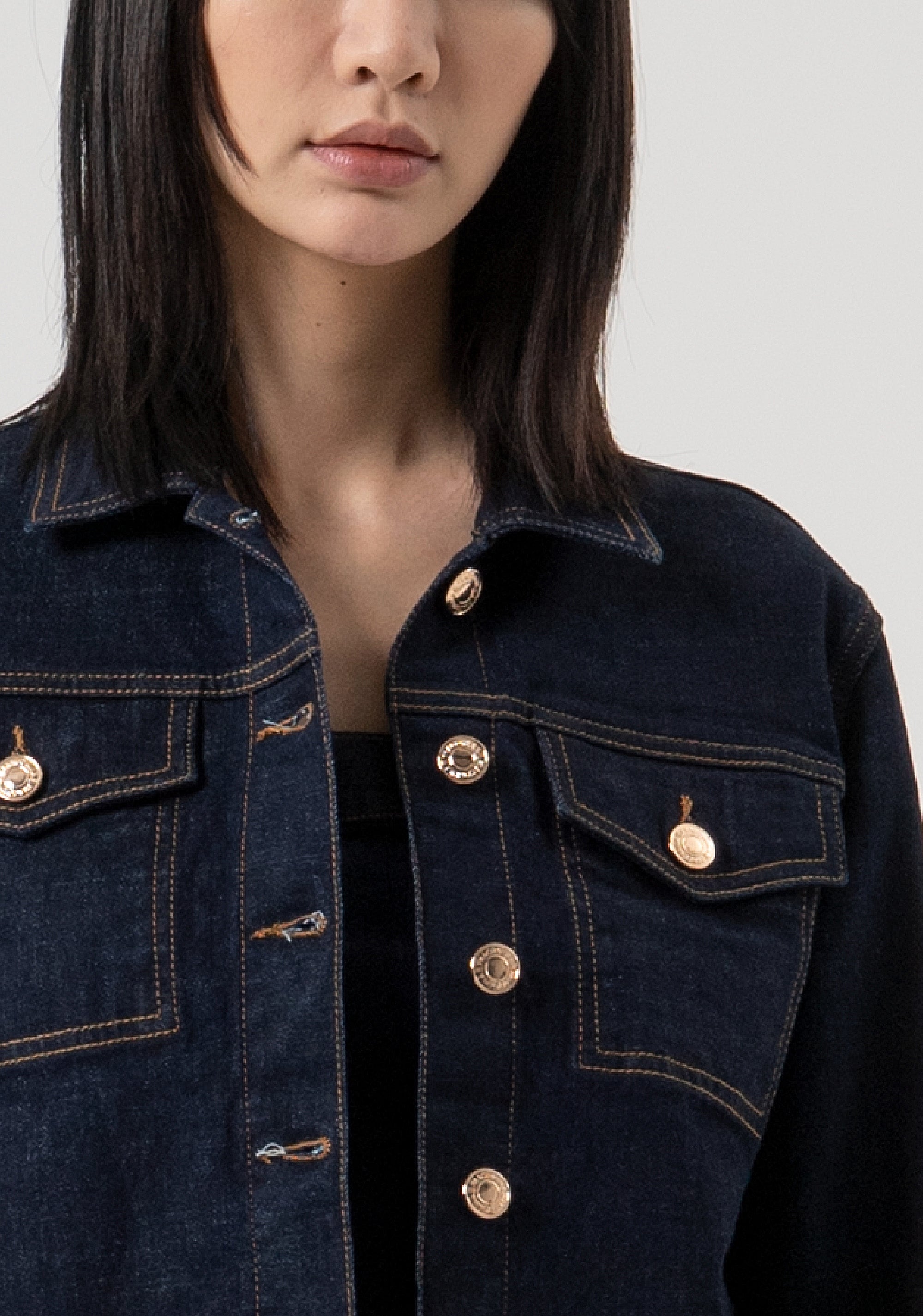 Denim jacket regular fit with raw wash Fracomina FP25WJ4006D40193-L23-2