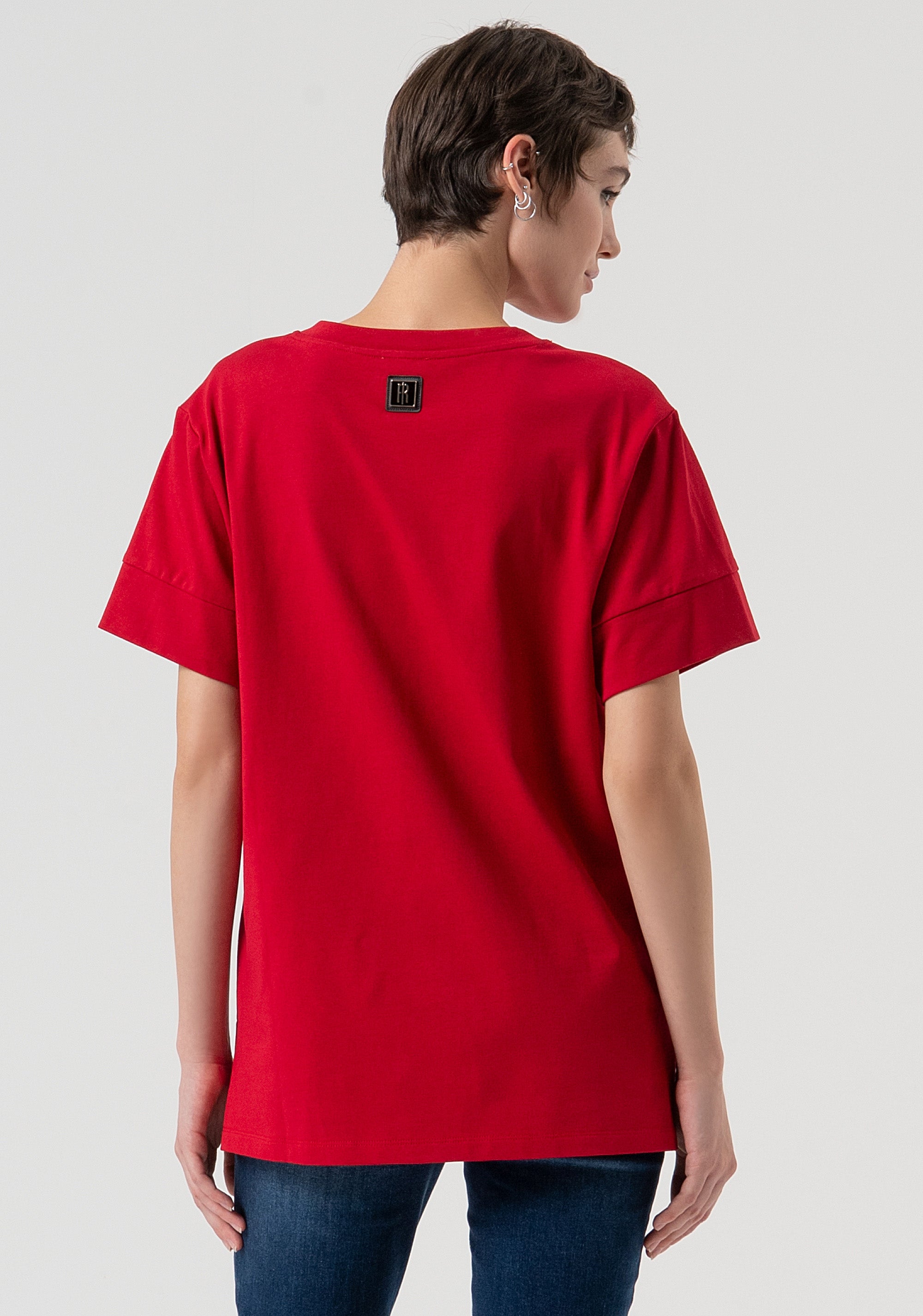 T-shirt loose fit made in cotton Fracomina FP25WT3057J40101-T51-3