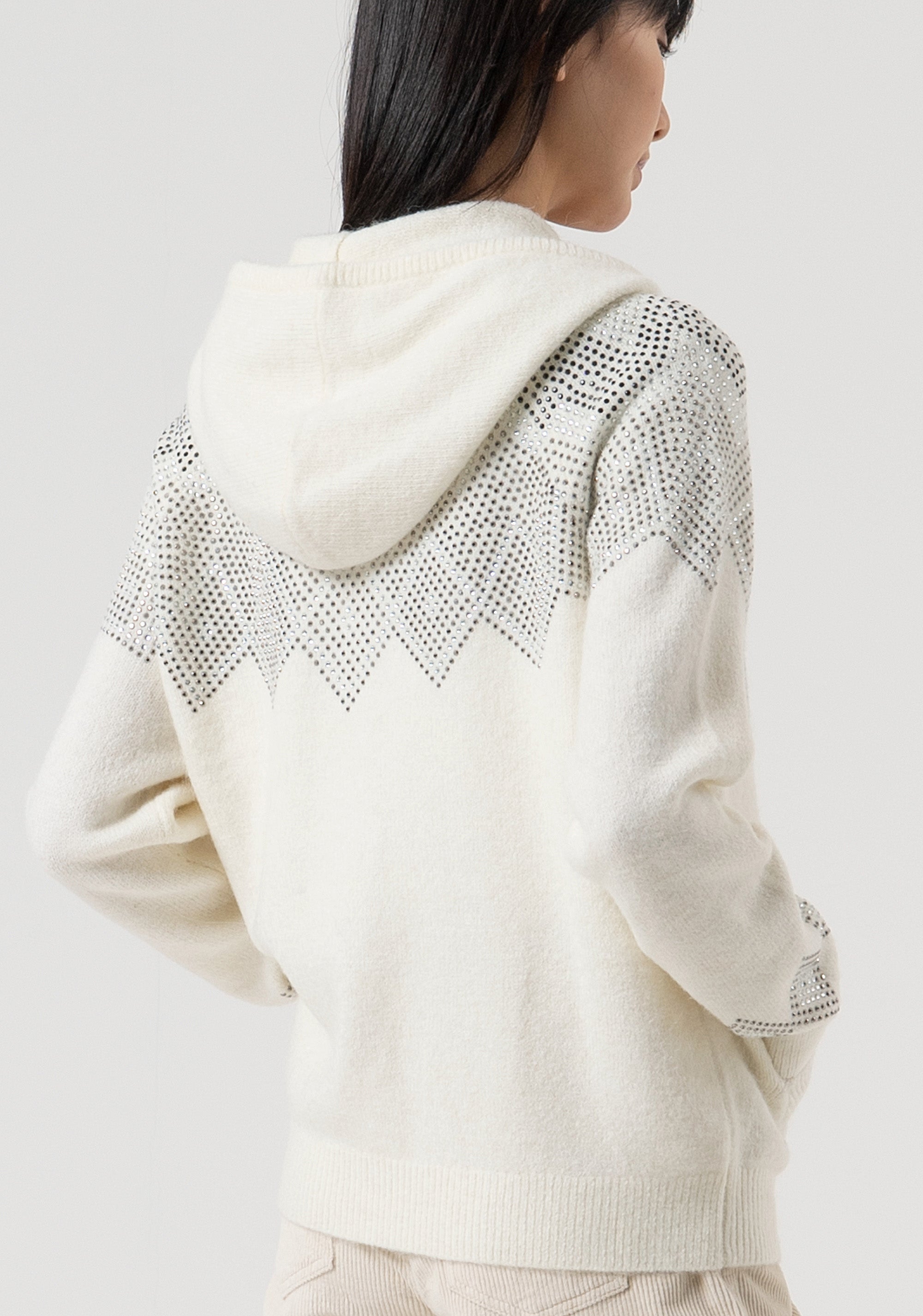Sweater regular fit with strasses applied Fracomina FP25WT8032K45801-108-3