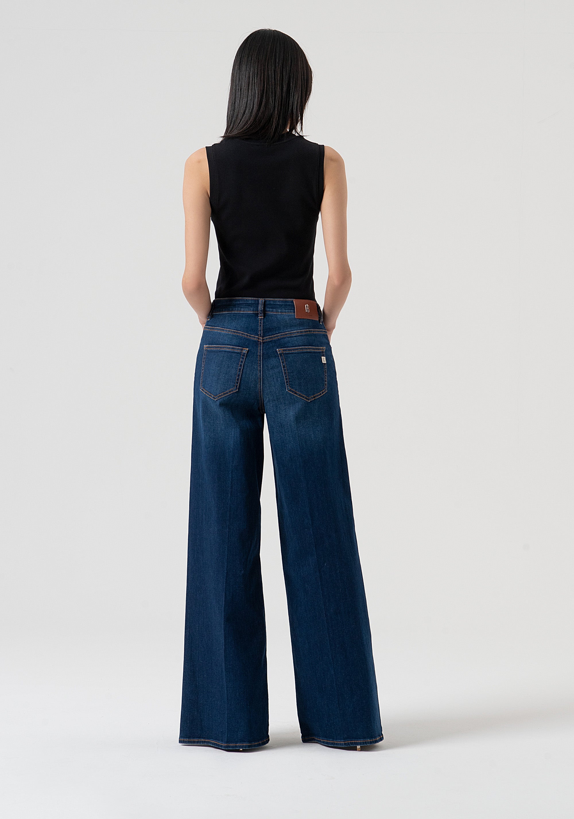 Jeans flare made in denim with dark wash Fracomina FP25WV3015D46002-987-3