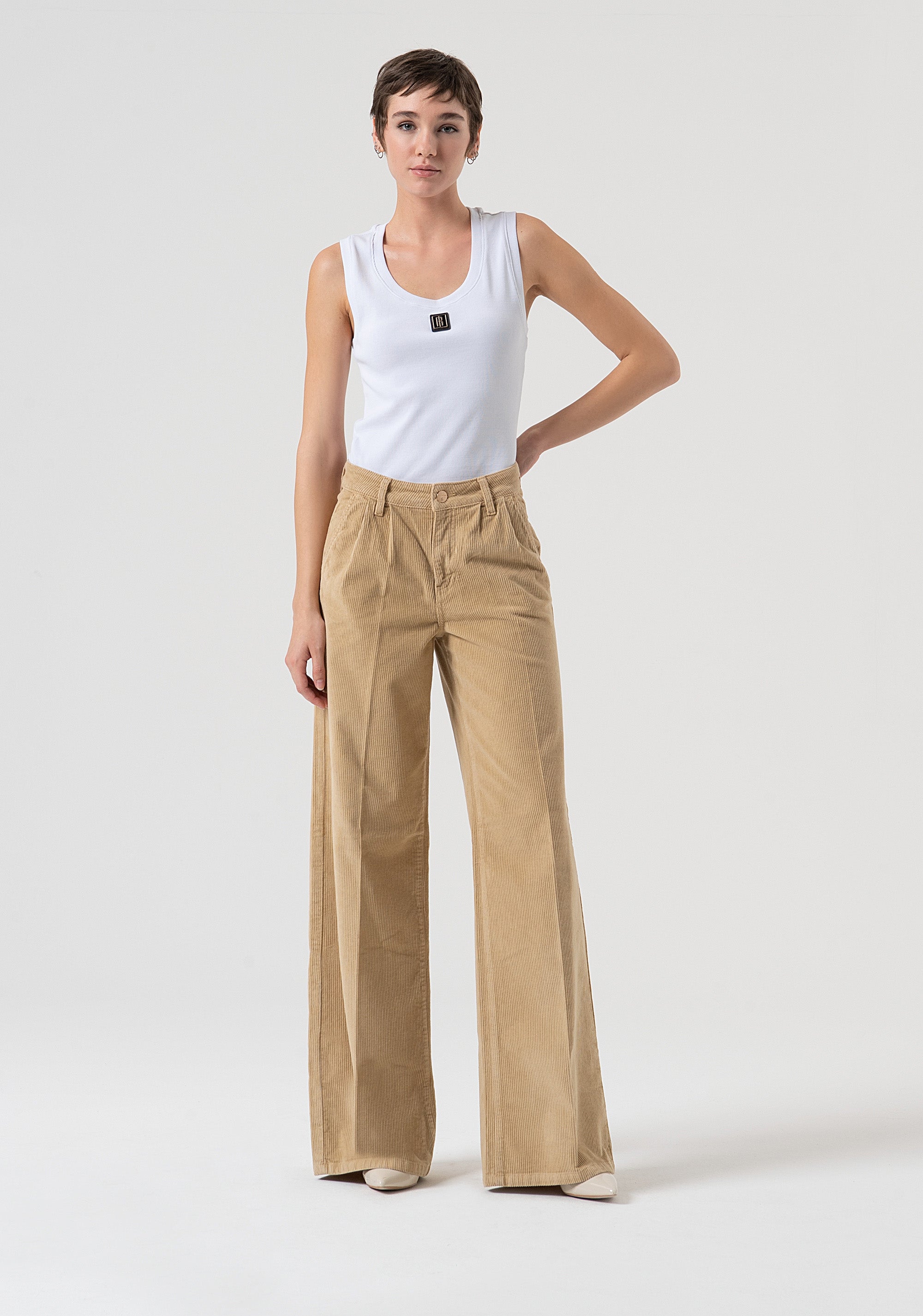 Palazzo pant made in velvet Fracomina FP25WV3016W56701-L20-1
