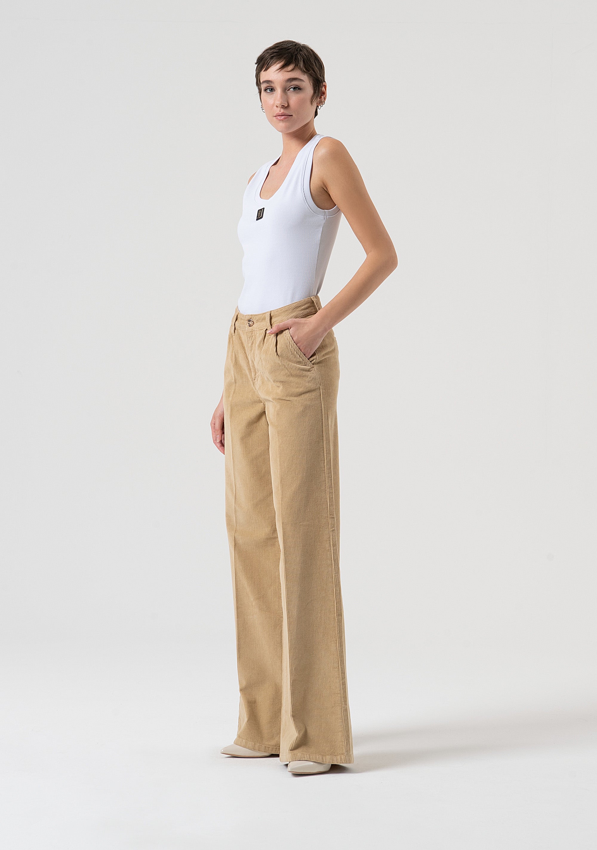 Palazzo pant made in velvet Fracomina FP25WV3016W56701-L20-3