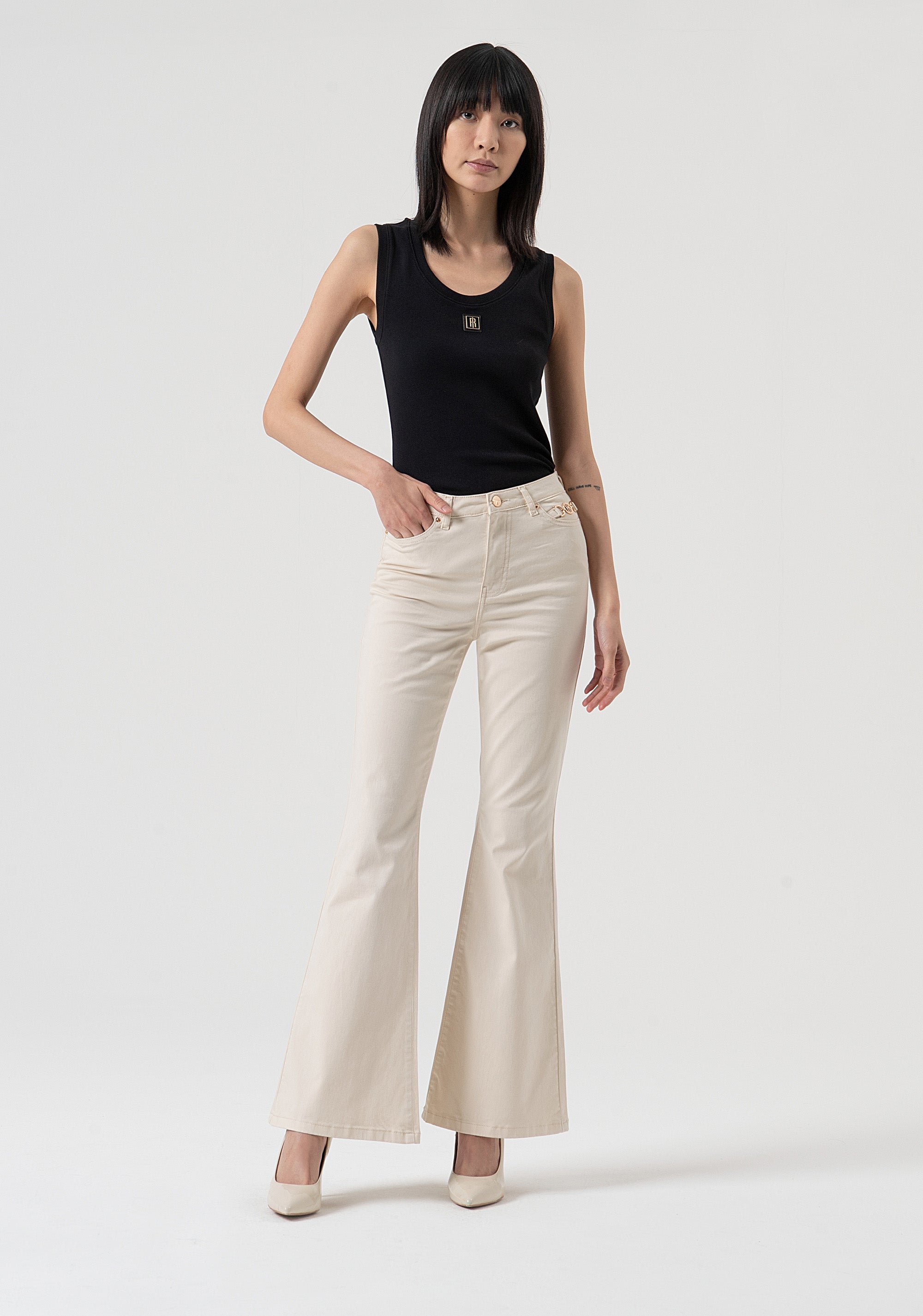 Jeans bootcut made in satin Fracomina FP25WVA012W72001-508-1