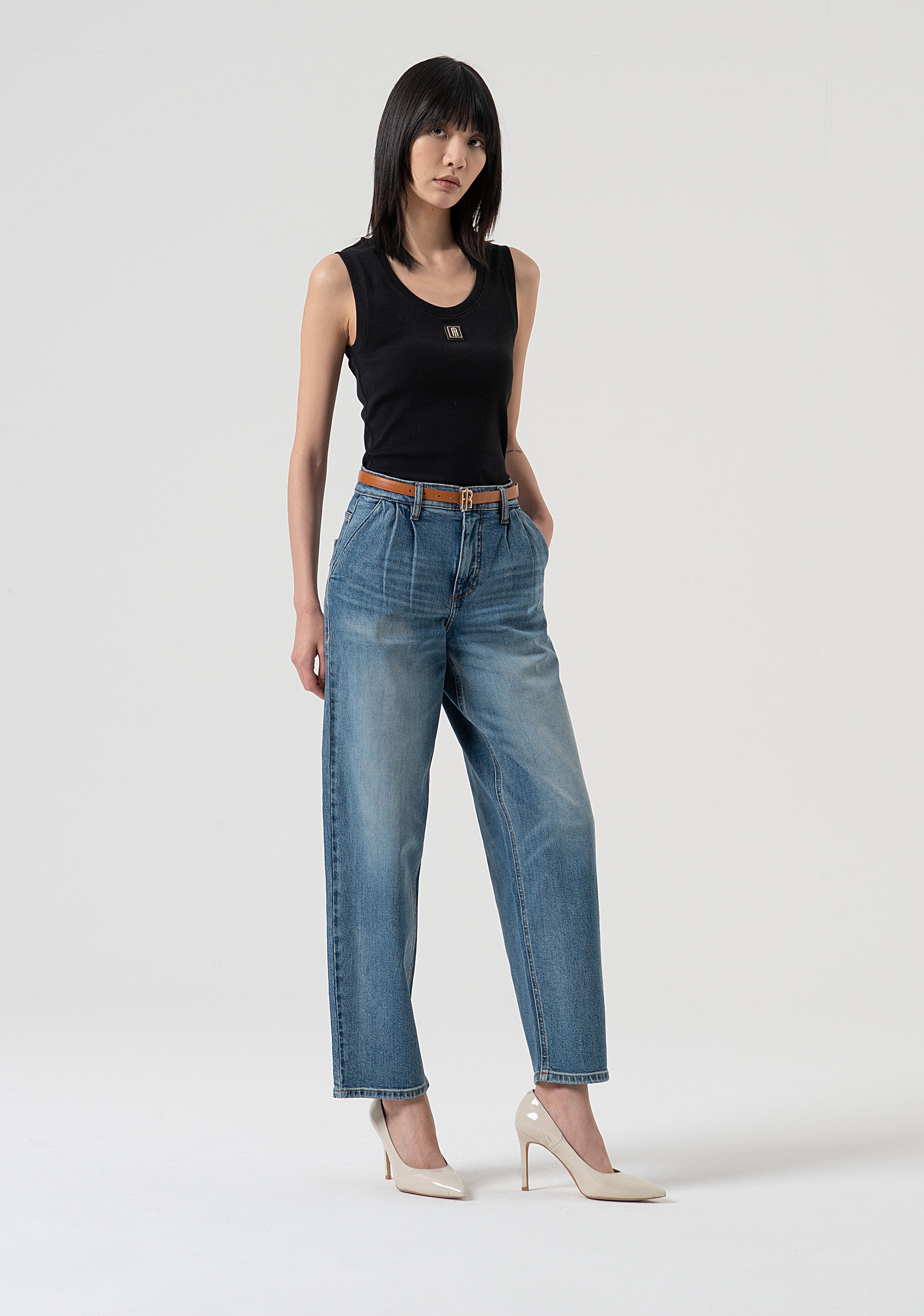 Jeans carrot made in denim with middle wash Fracomina FP25WVD014D45093-337-2