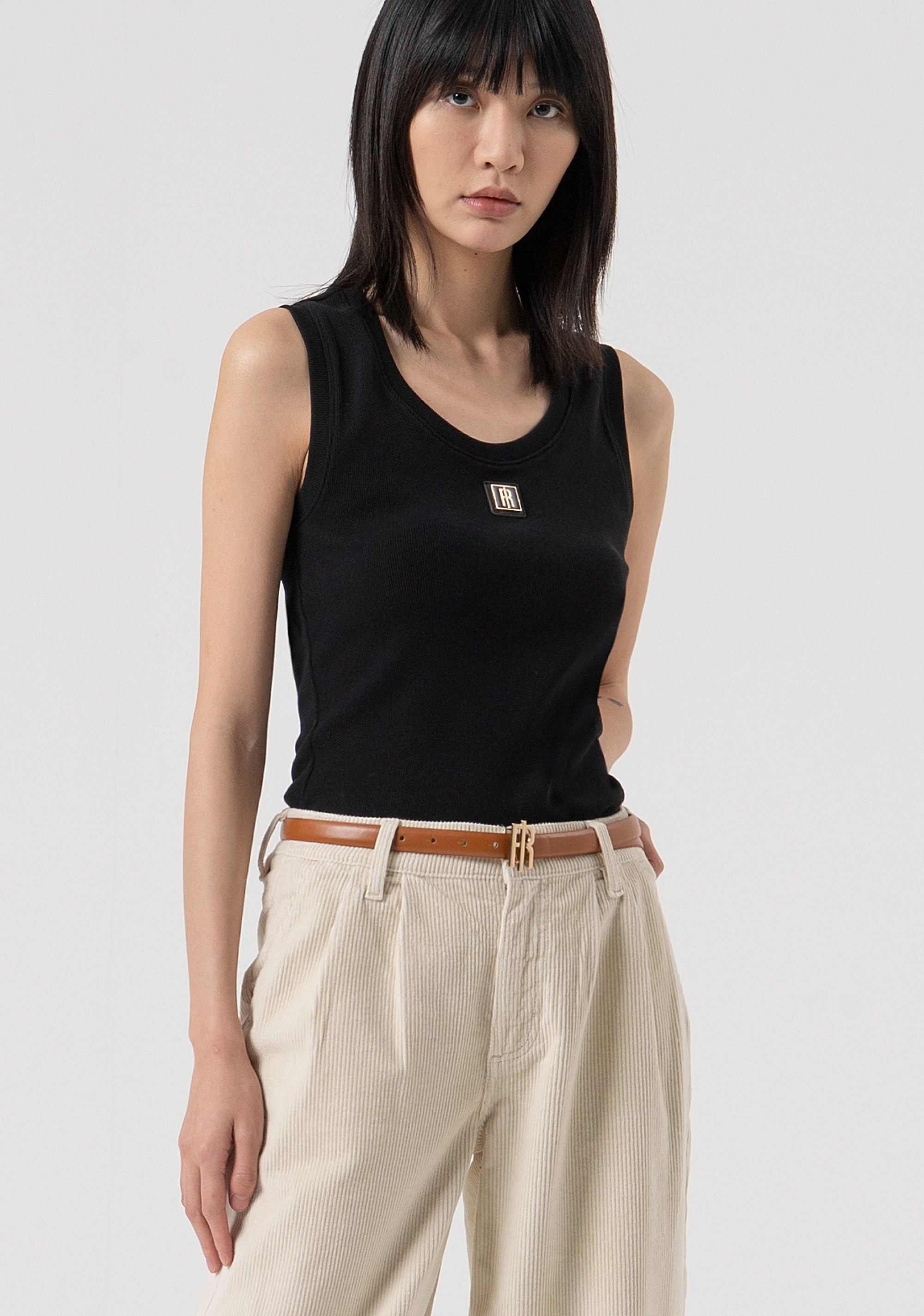 Carrot pant made in velvet with paired belt Fracomina FP25WVD014W56701-508-2