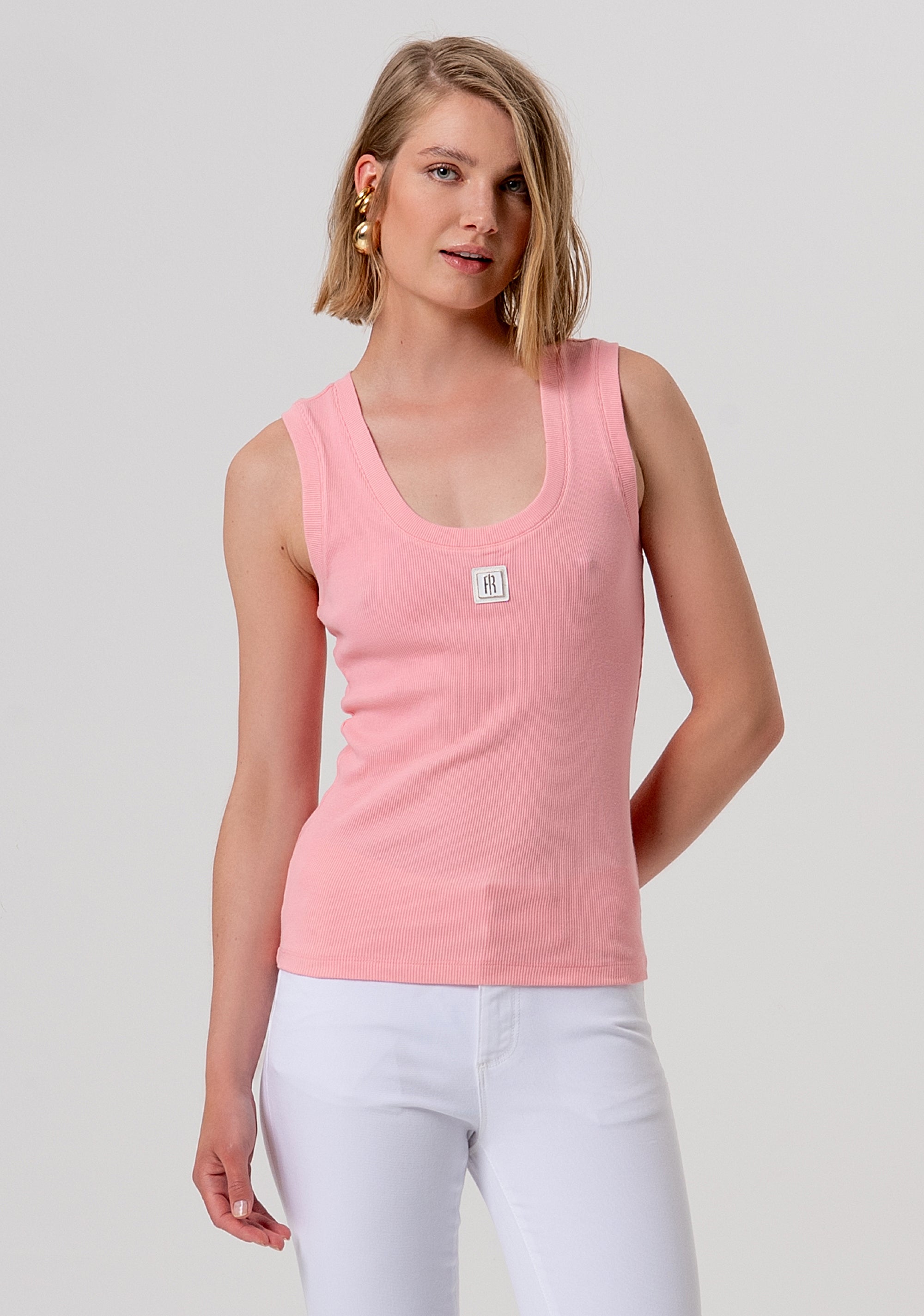 Tank top tight fit with ribs Fracomina FP26ST2001J40101-107-1