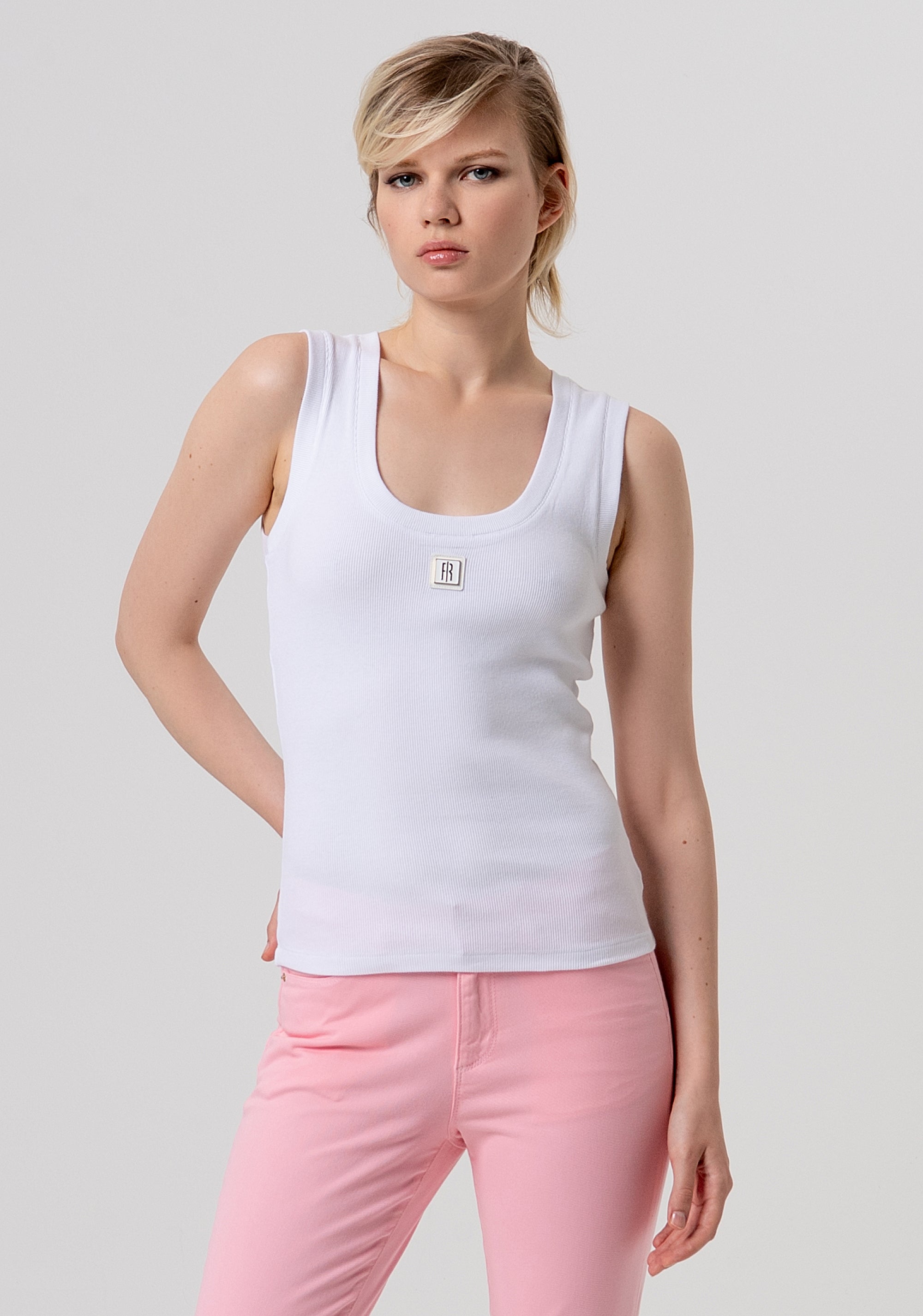 Tank top tight fit with ribs Fracomina FP26ST2001J40101-278-1