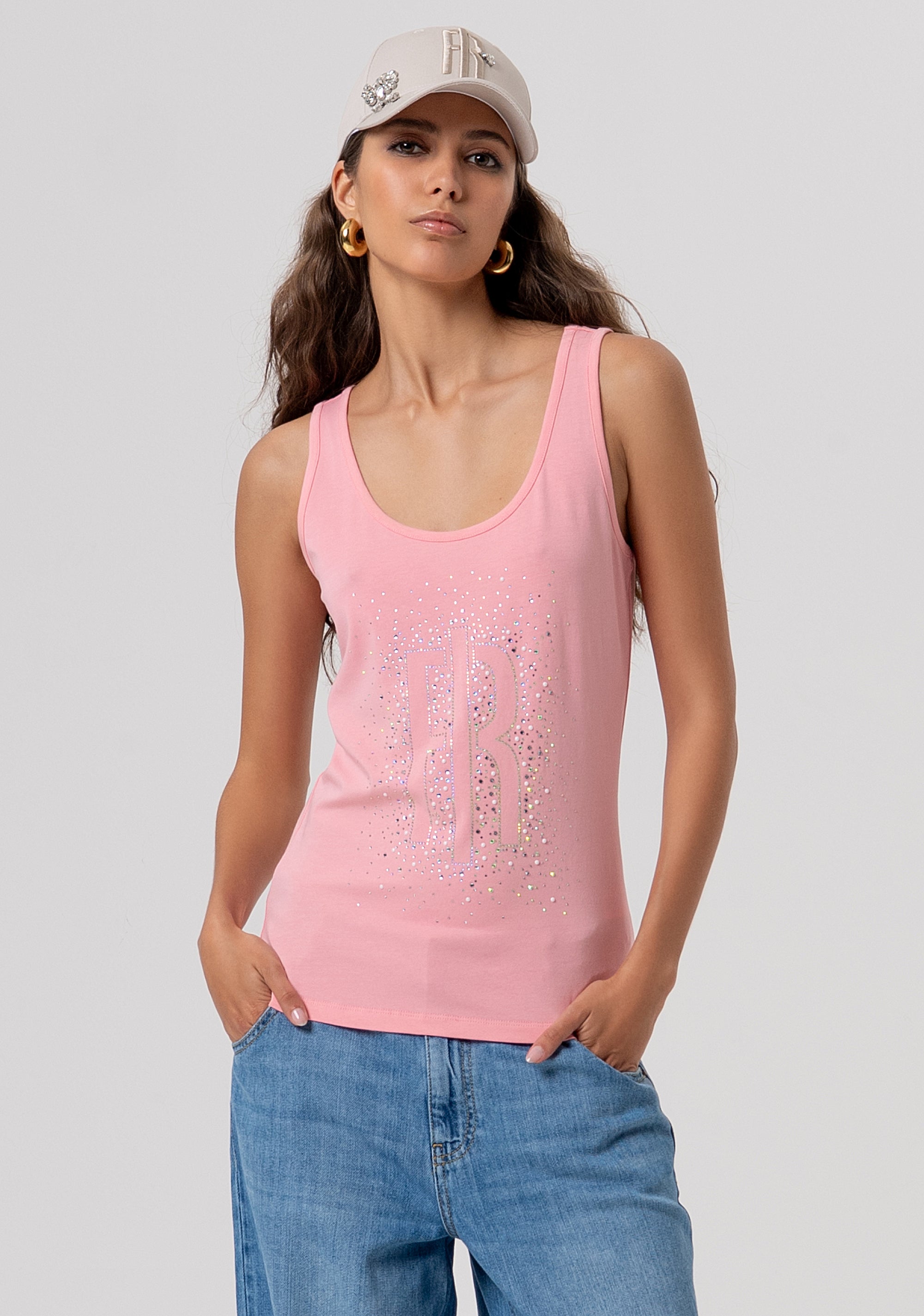 Tank top made in cotton jersey Fracomina FP26ST2010J401N5-107-1