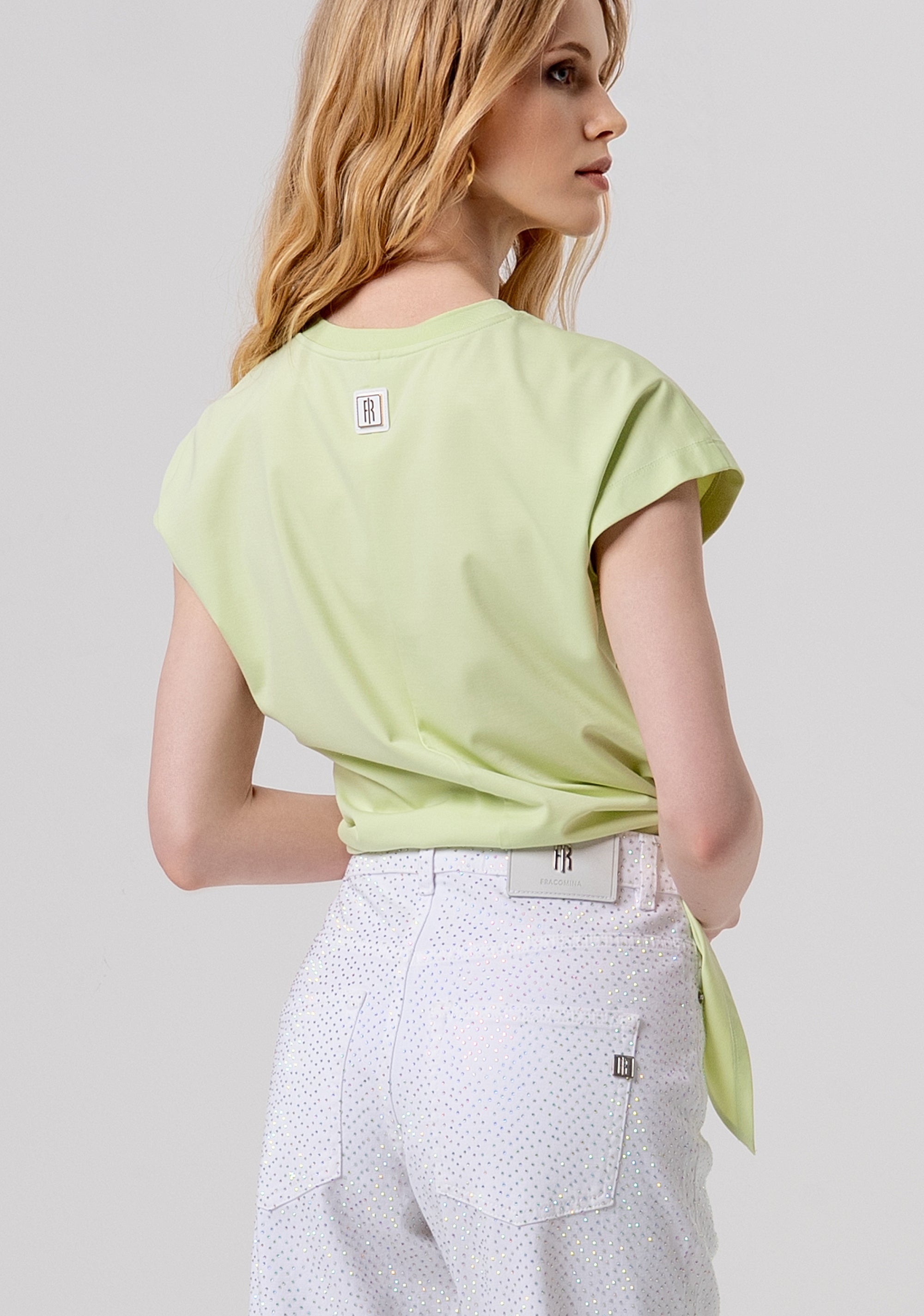 T-shirt cropped made in jersey Fracomina FP26ST3018J43301-T99-3