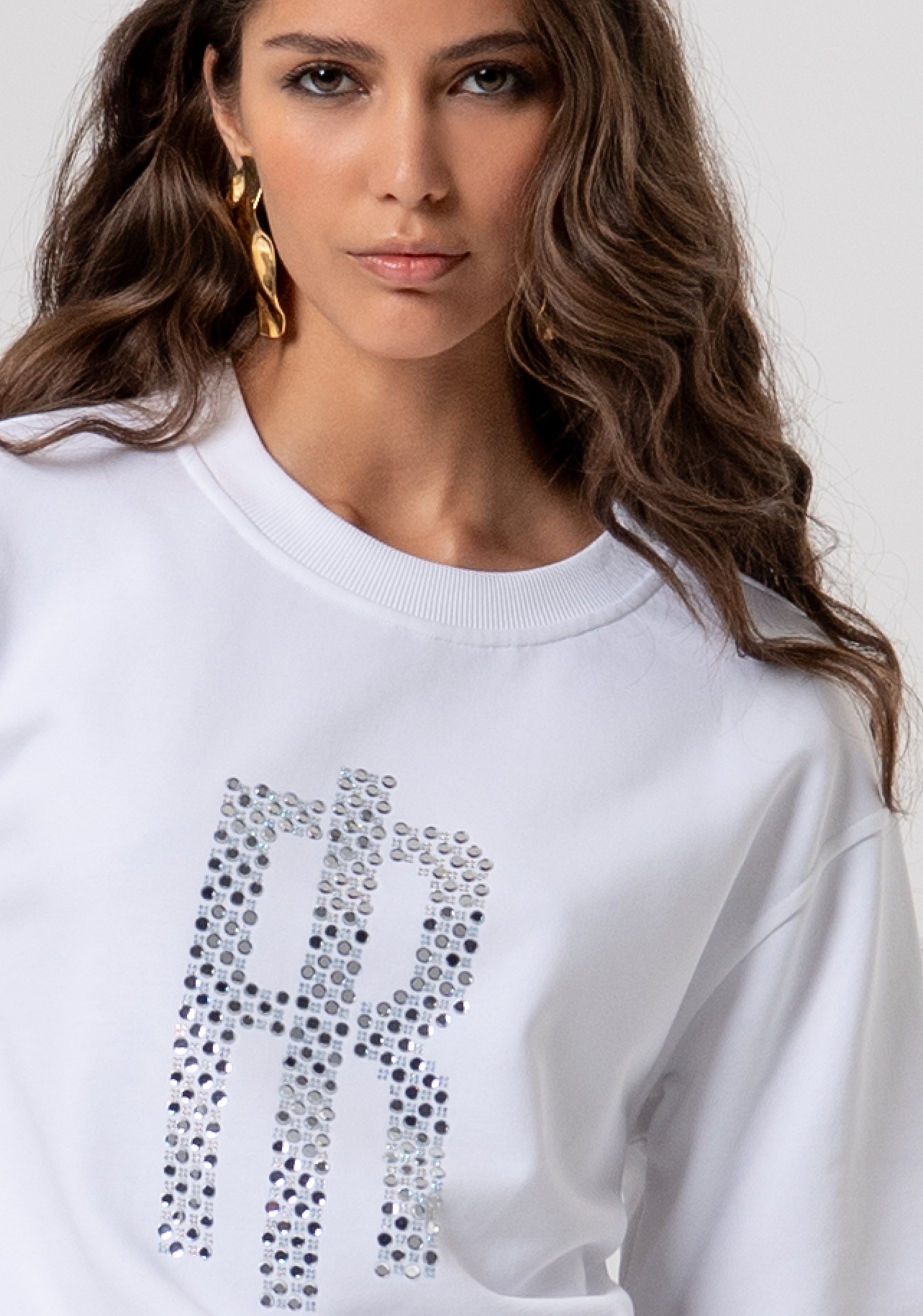 Sweater regular fit with logo with strasses Fracomina FP26ST9007F40901-278-2