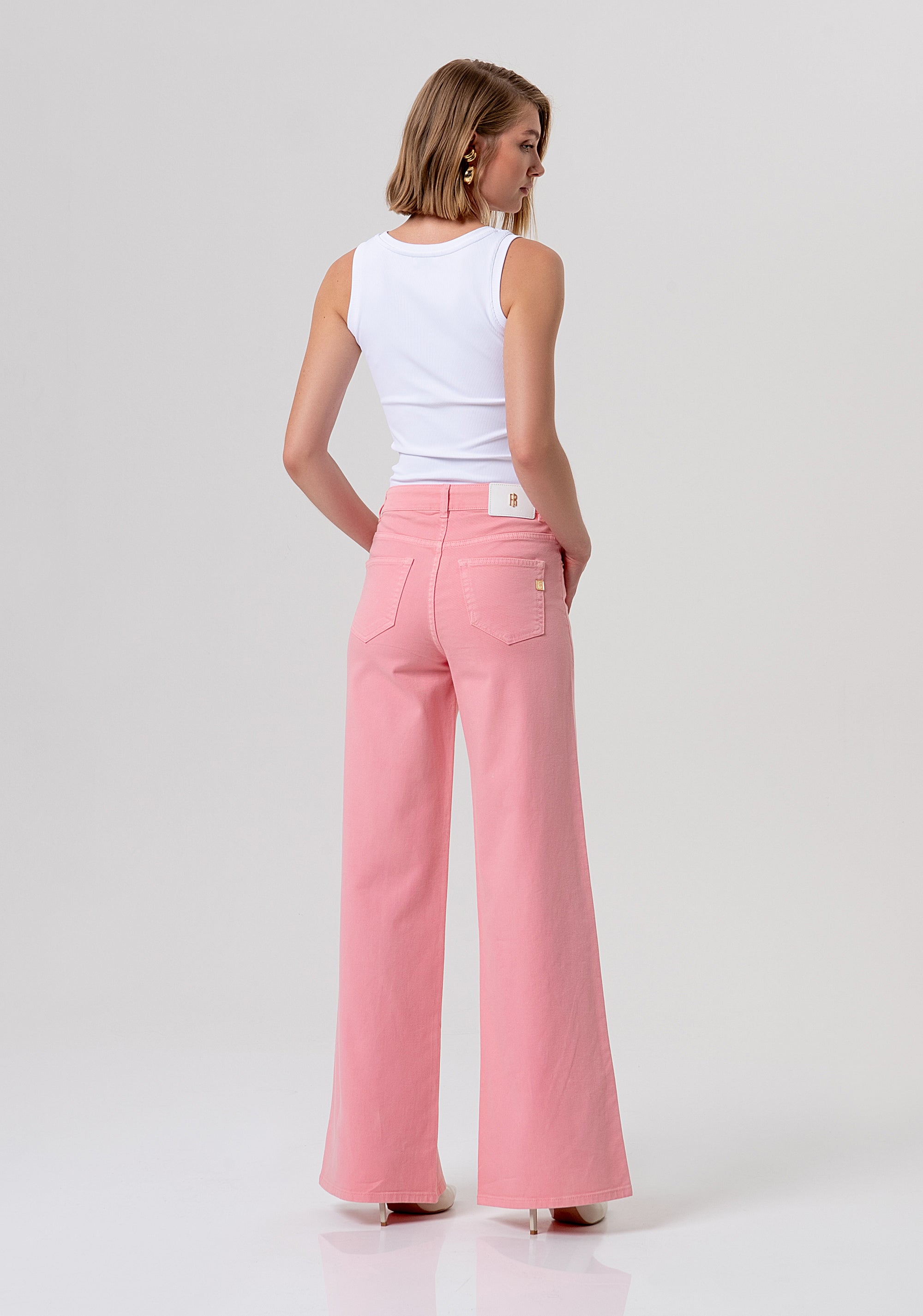 Flare pant made in stretch bull fabric Fracomina FP26SV3015W61501-107-3
