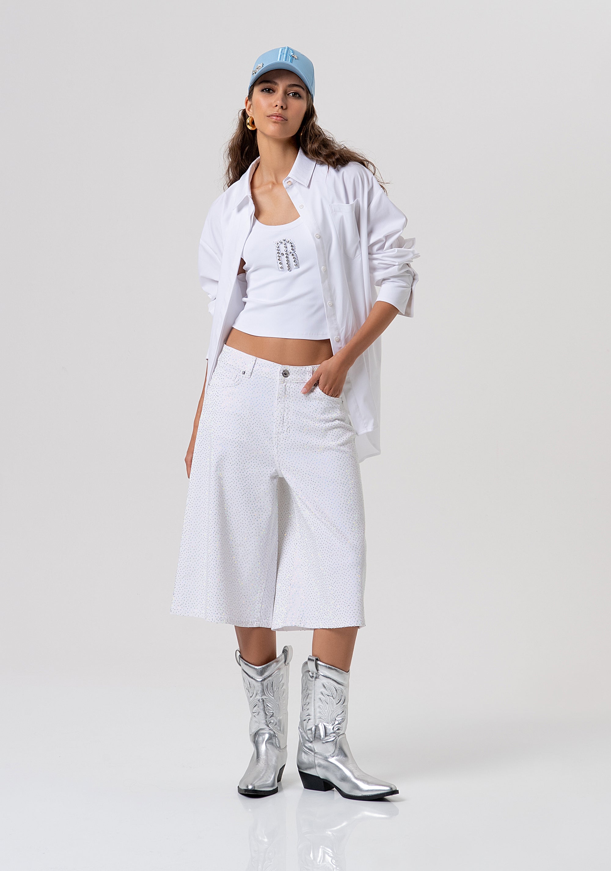 Bermuda regular fit made in stretch bull fabric Fracomina FP26SV6019W615R9-258-4