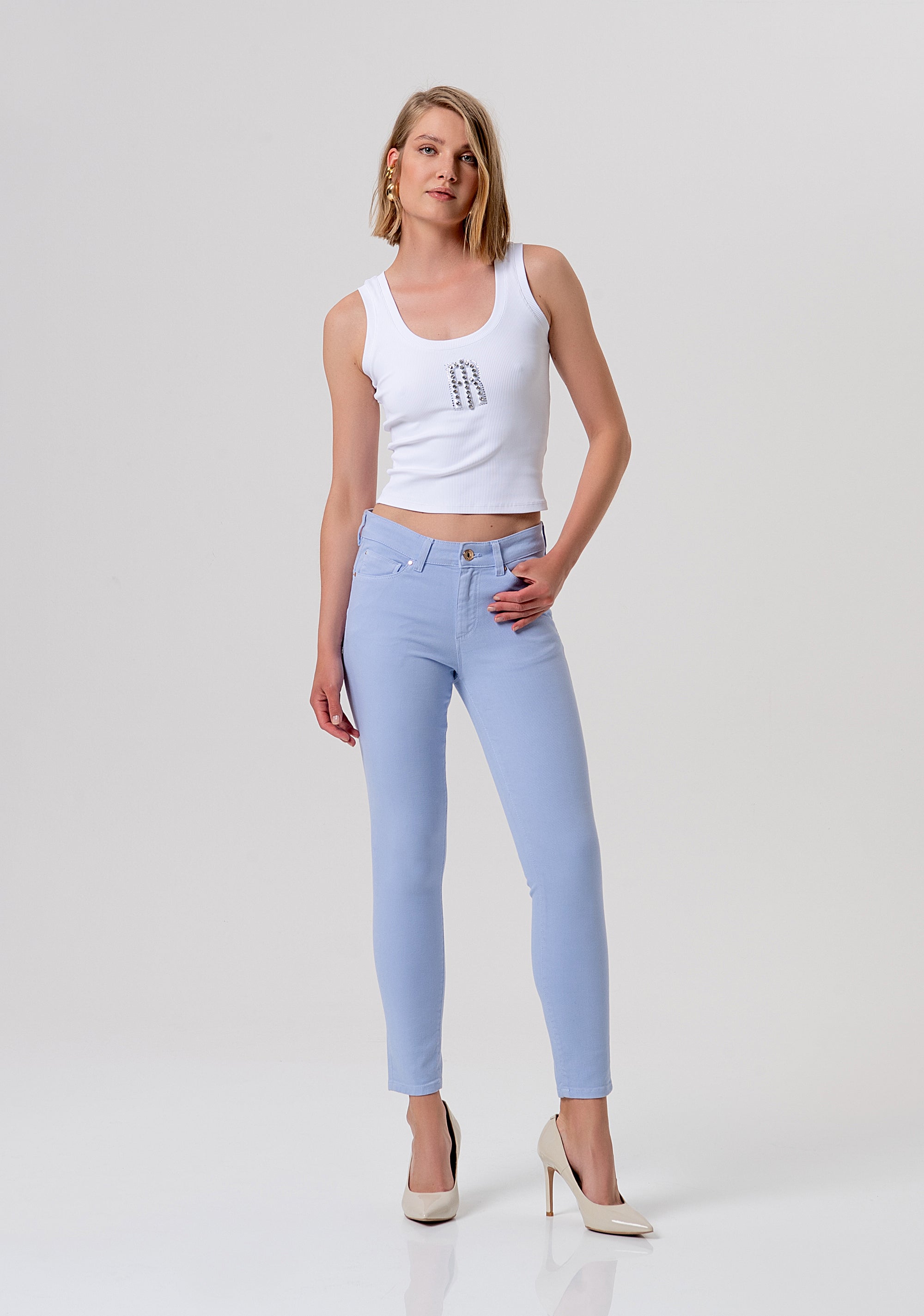 Pant slim fit with push-up effect made in stretch bull fabric Fracomina FP26SV8000W61501-175-1