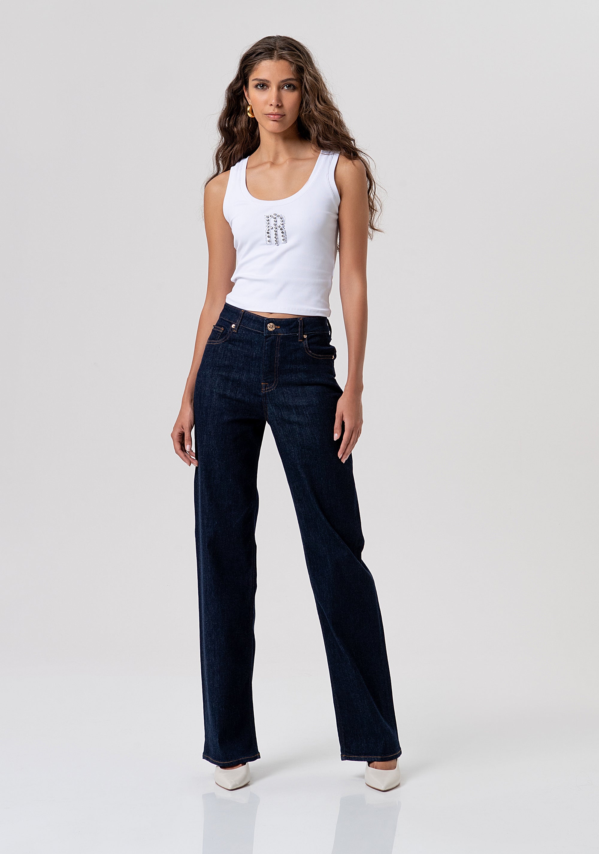 Jeans flare with push-up effect with raw wash Fracomina FP26SV8050D46493-L23-1