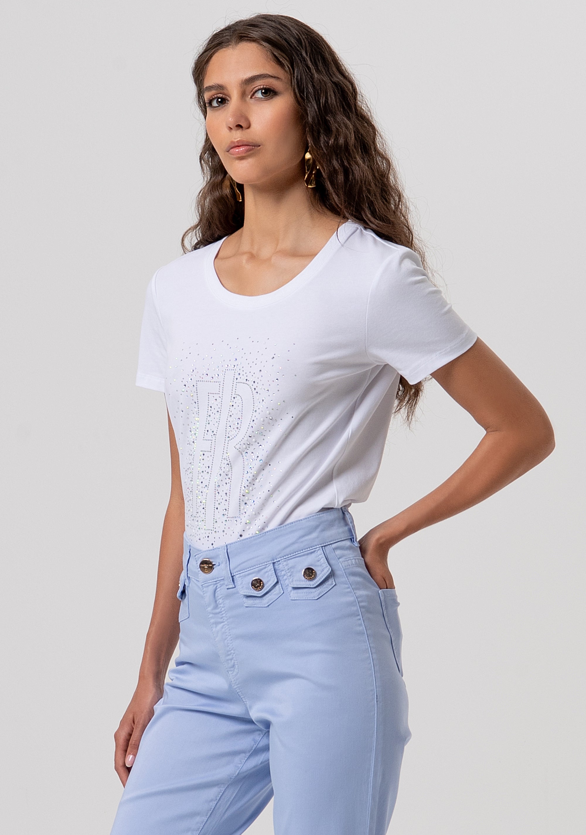 Pant bootcut made in cotton gabardine Fracomina FP26SVA009W42001-175-2