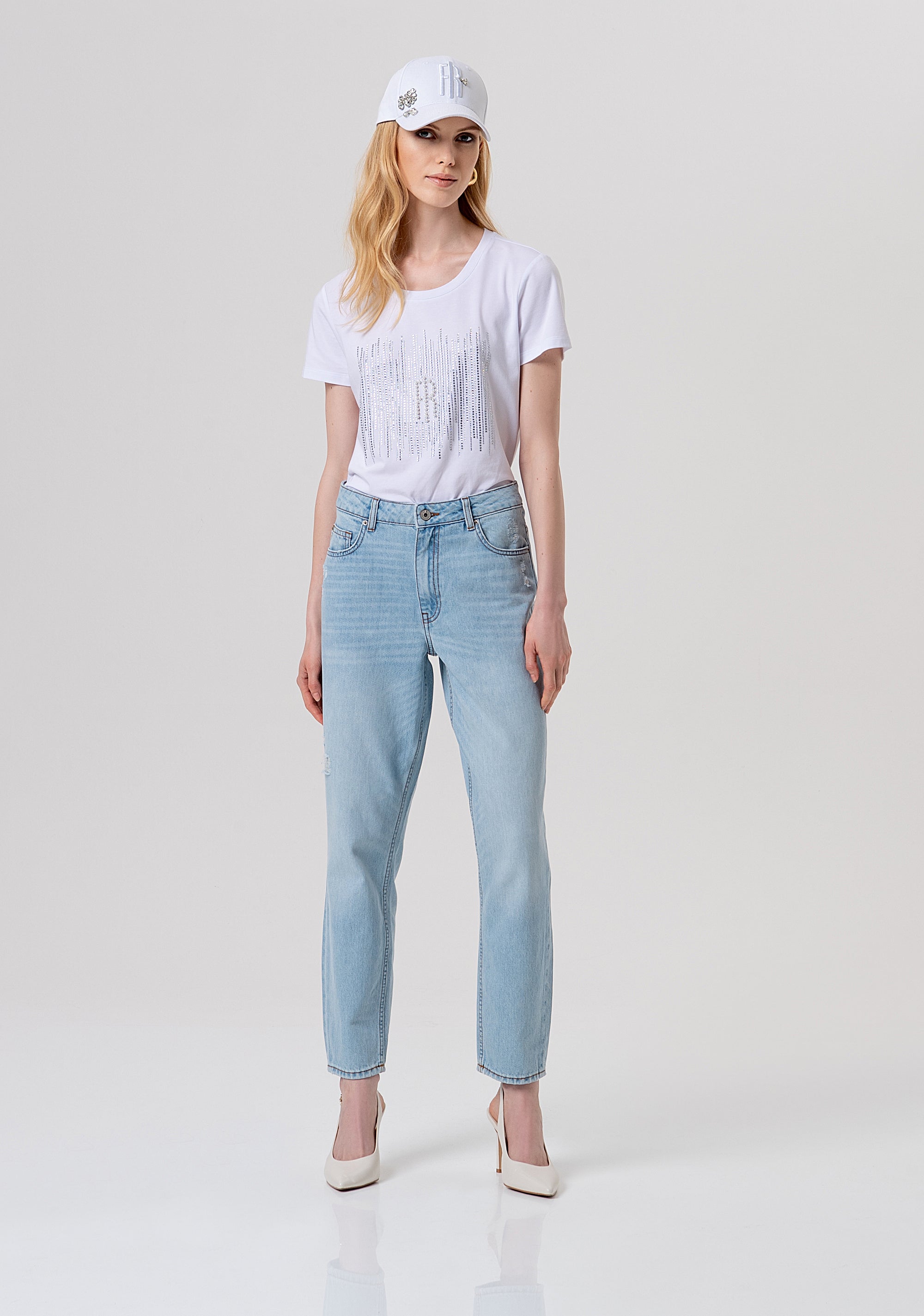 Jeans carrot mom fit with light wash Fracomina FP26SVD005D47103-062-1