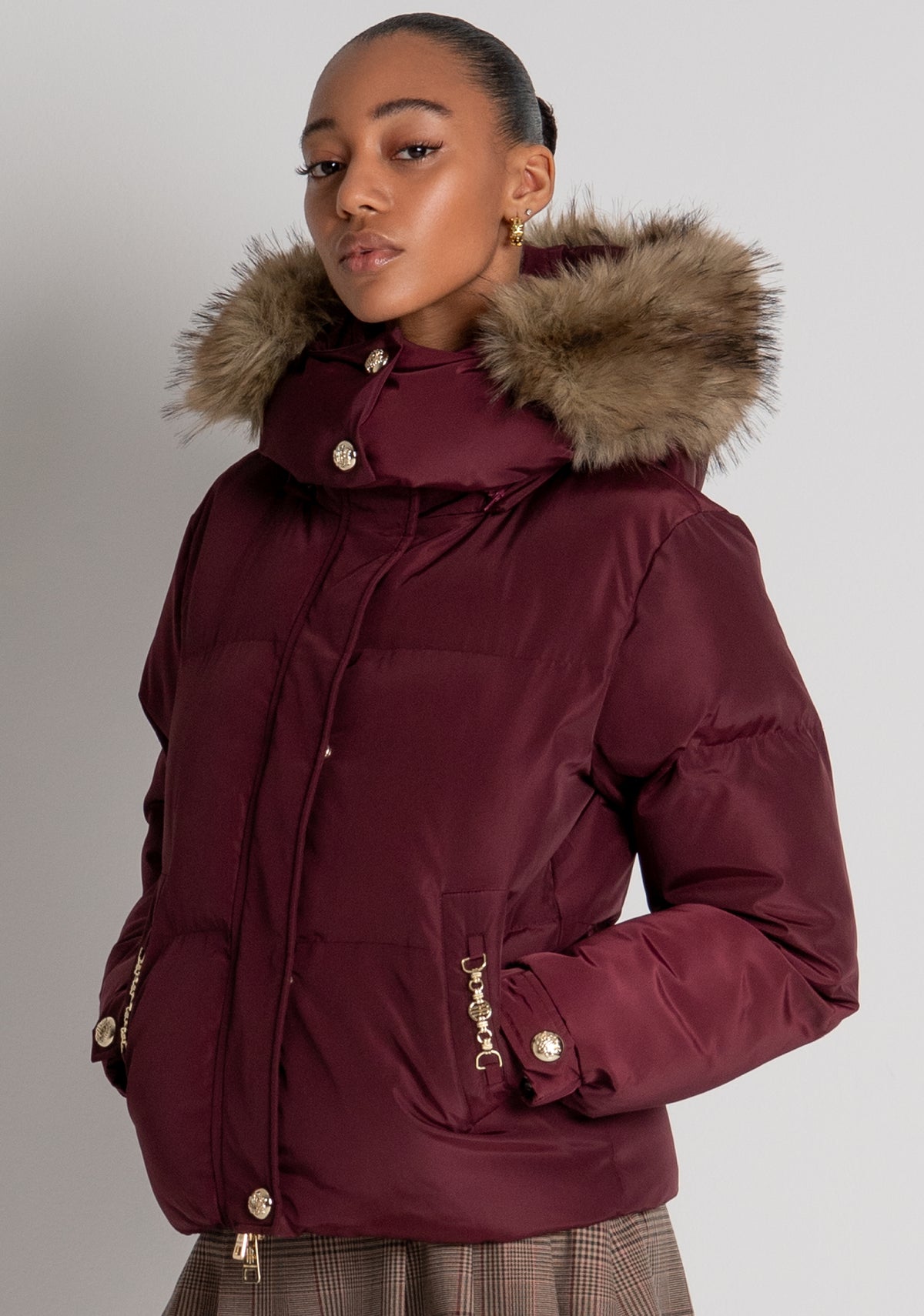 Padded jacket with hood Fracomina FP26WC3006O45801-R68-2