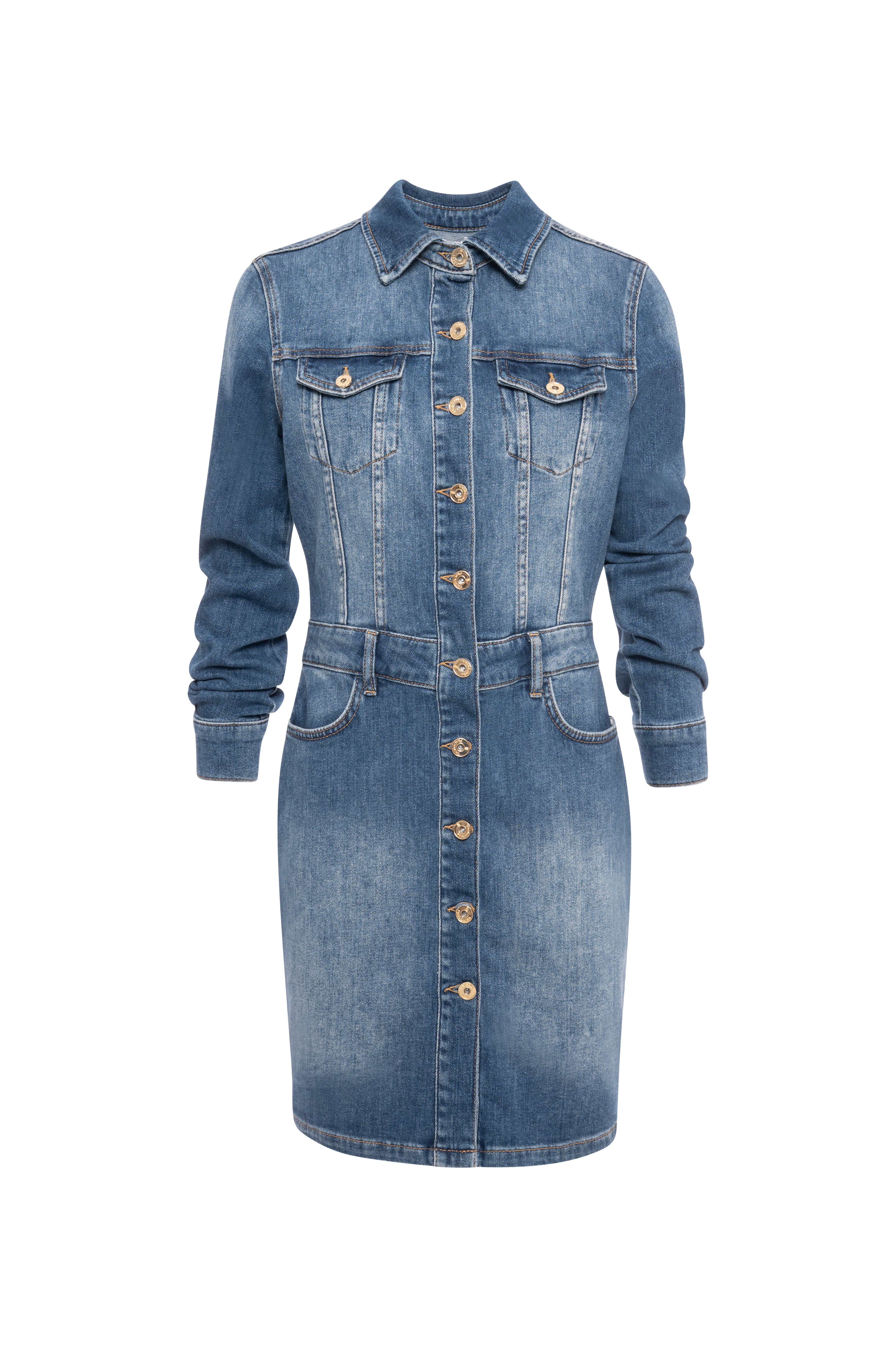 Chemisier dress slim fit made in denim with middle wash Fracomina FP26WD4010D460P2-K85-1