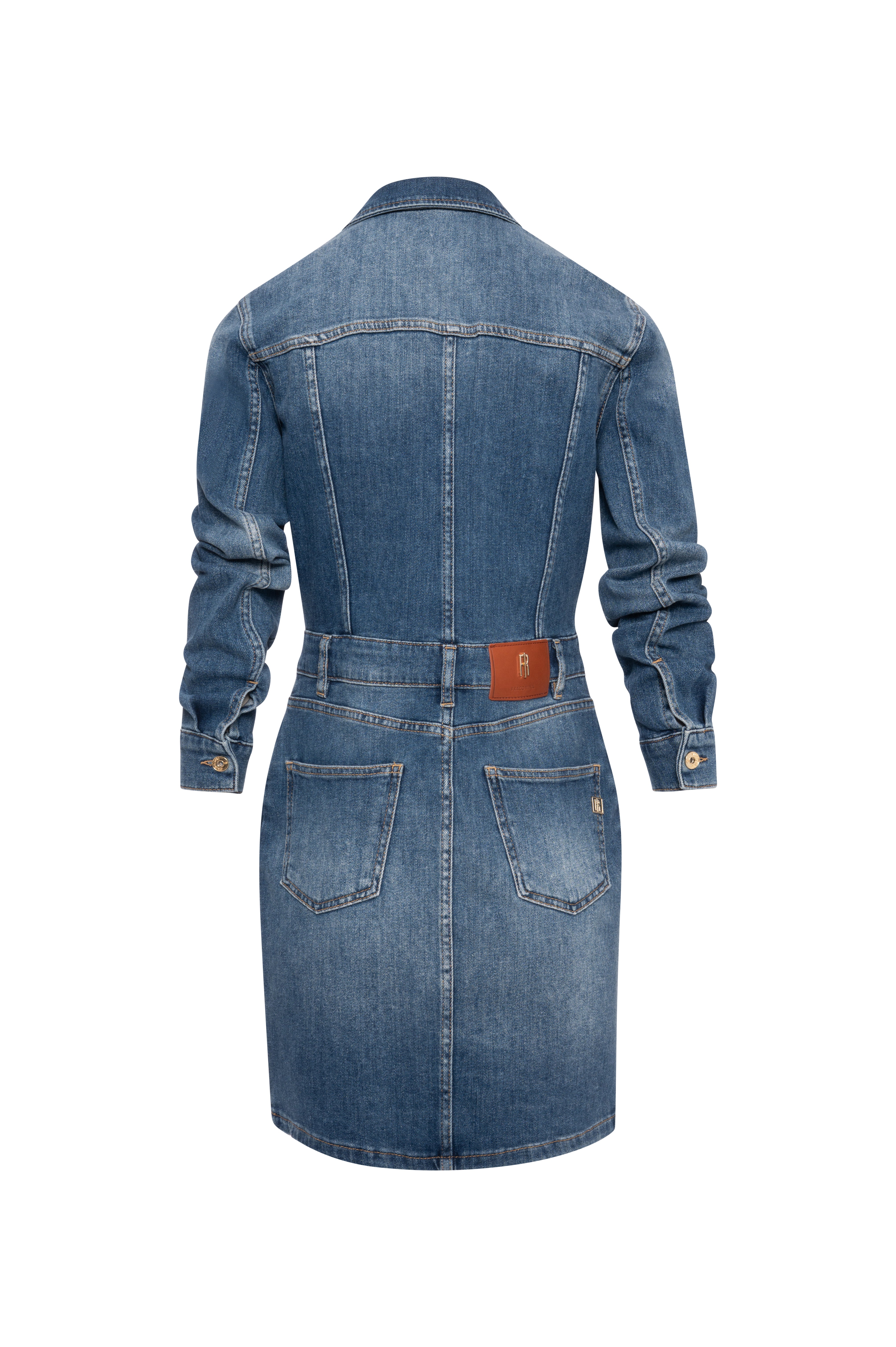 Chemisier dress slim fit made in denim with middle wash Fracomina FP26WD4010D460P2-K85-2