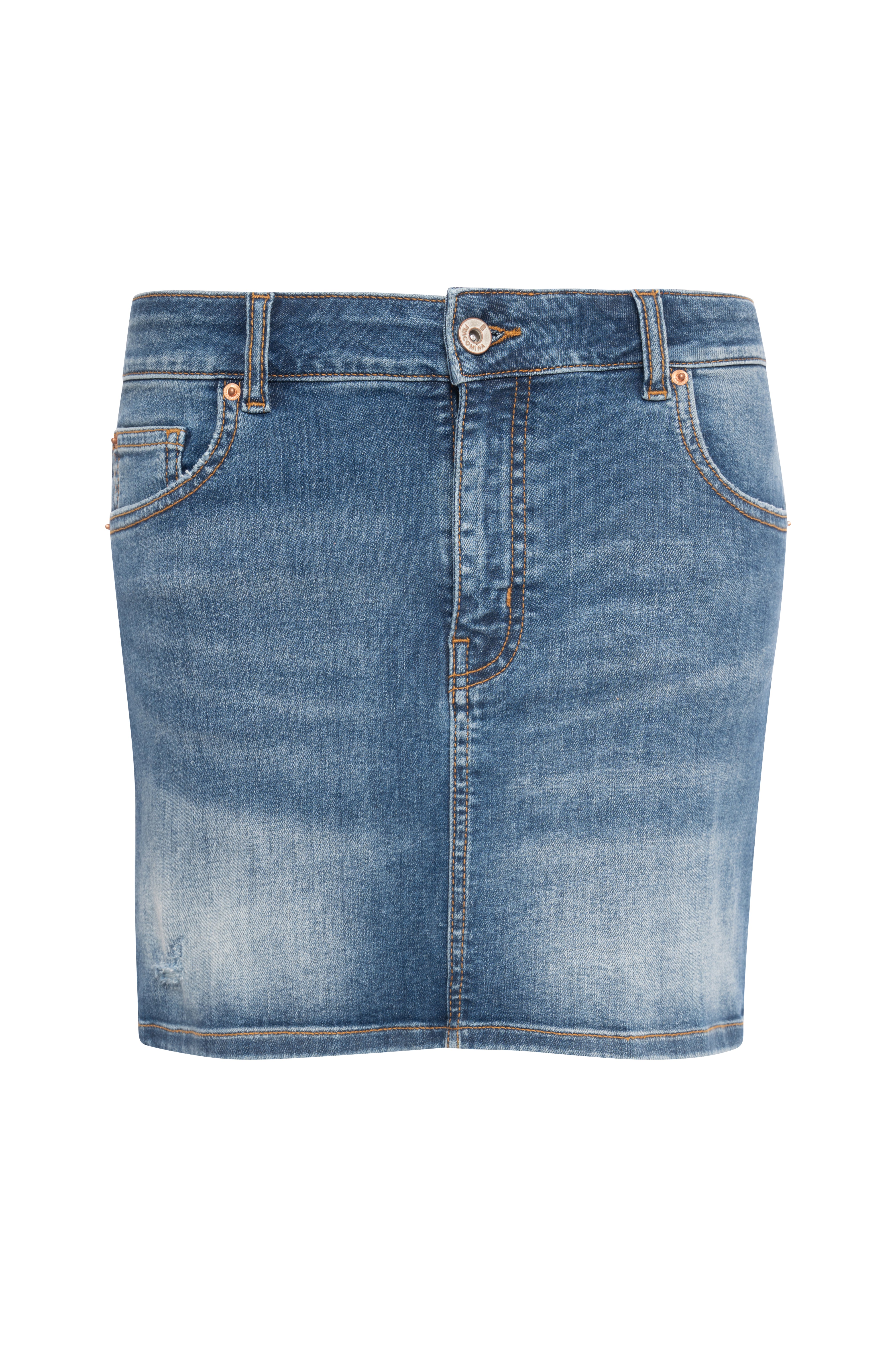 Mini skirt slim fit made in denim with middle wash Fracomina FP26WG5002D46002-K95-2