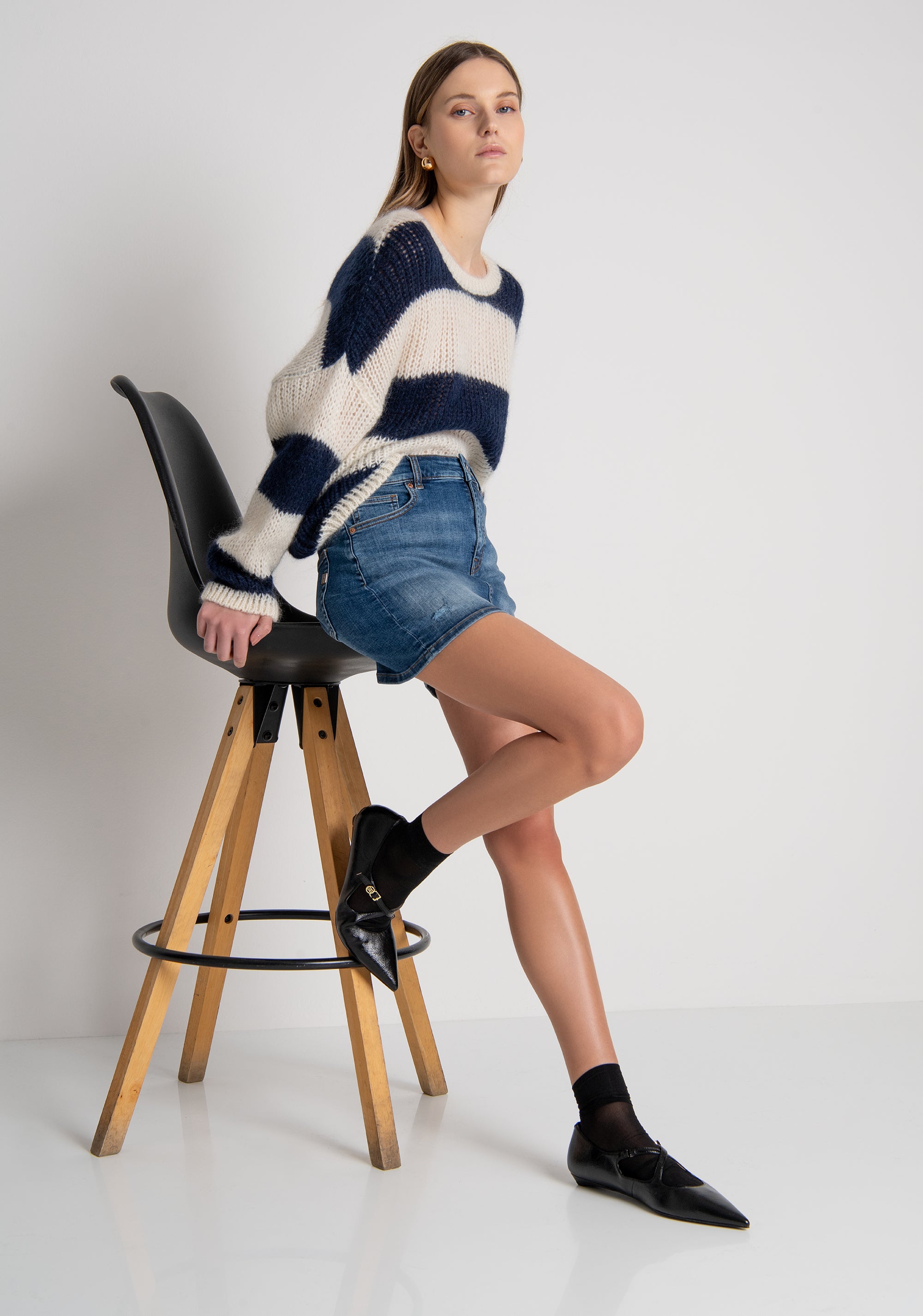 Mini skirt slim fit made in denim with middle wash Fracomina FP26WG5002D46002