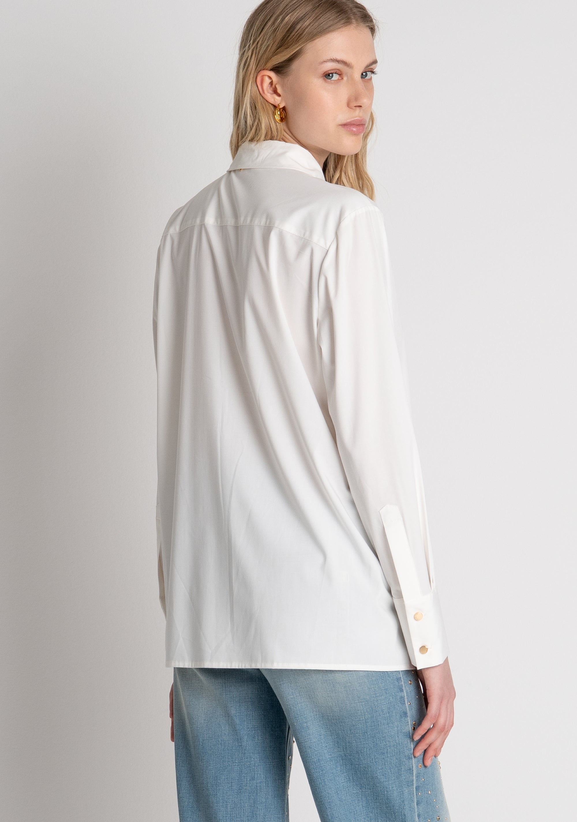 Shirt over fit with buttons at the bottom Fracomina FP26WT6008W58401-108-3