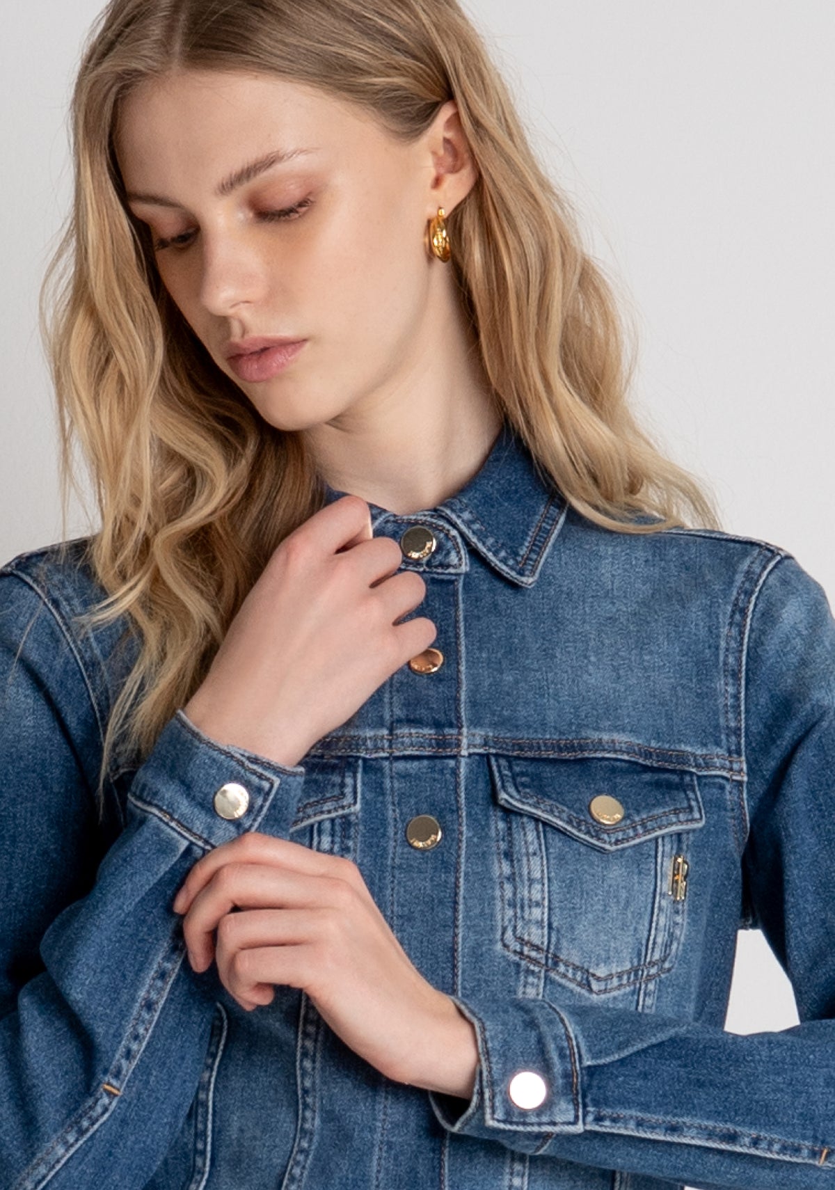 Shirt regular fit made in denim with vintage wash Fracomina FP26WT6020D460P2-3