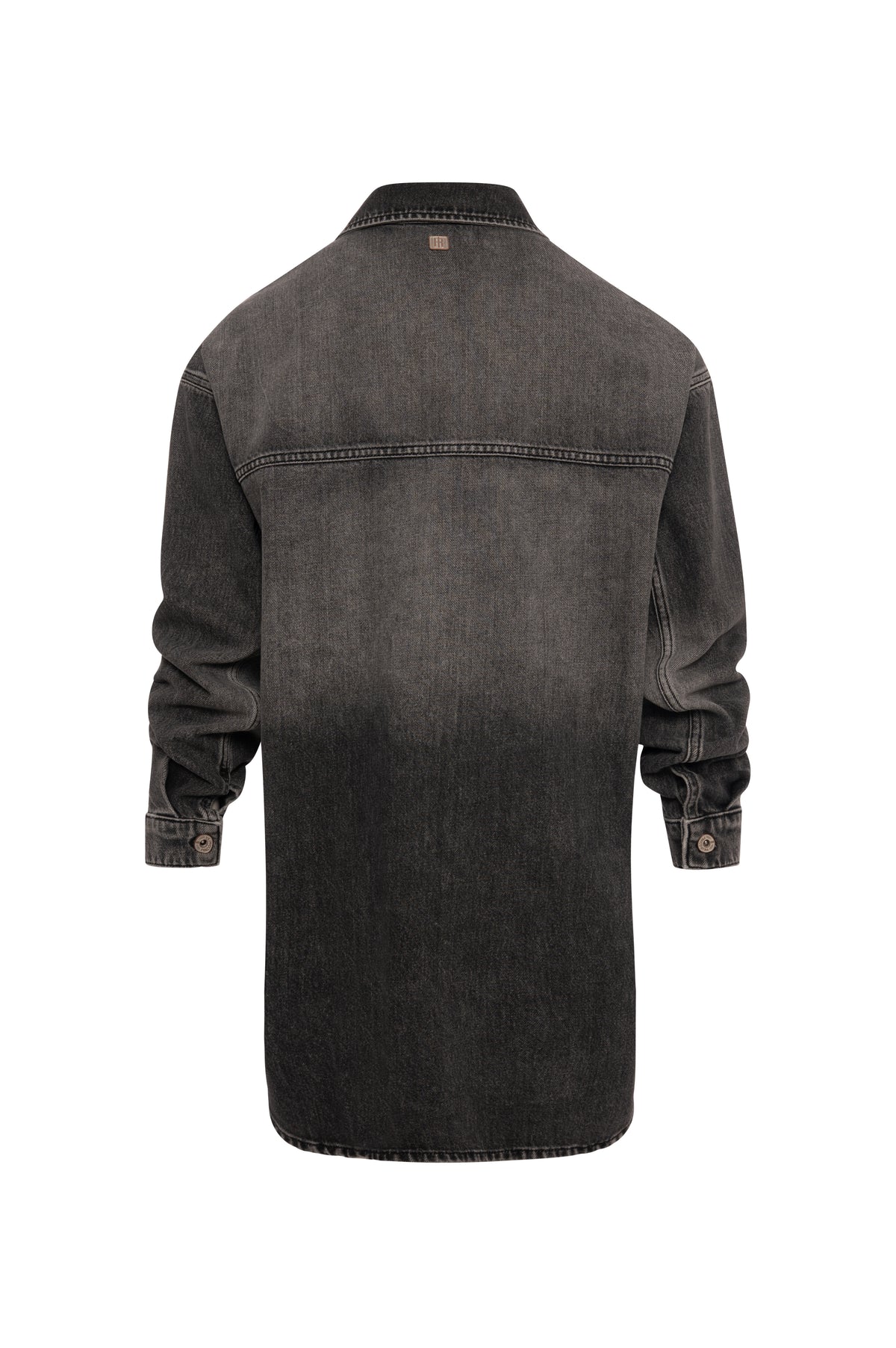Long shirt over fit made in black denim with middle wash Fracomina FP26WT6021D41993-KH9-2
