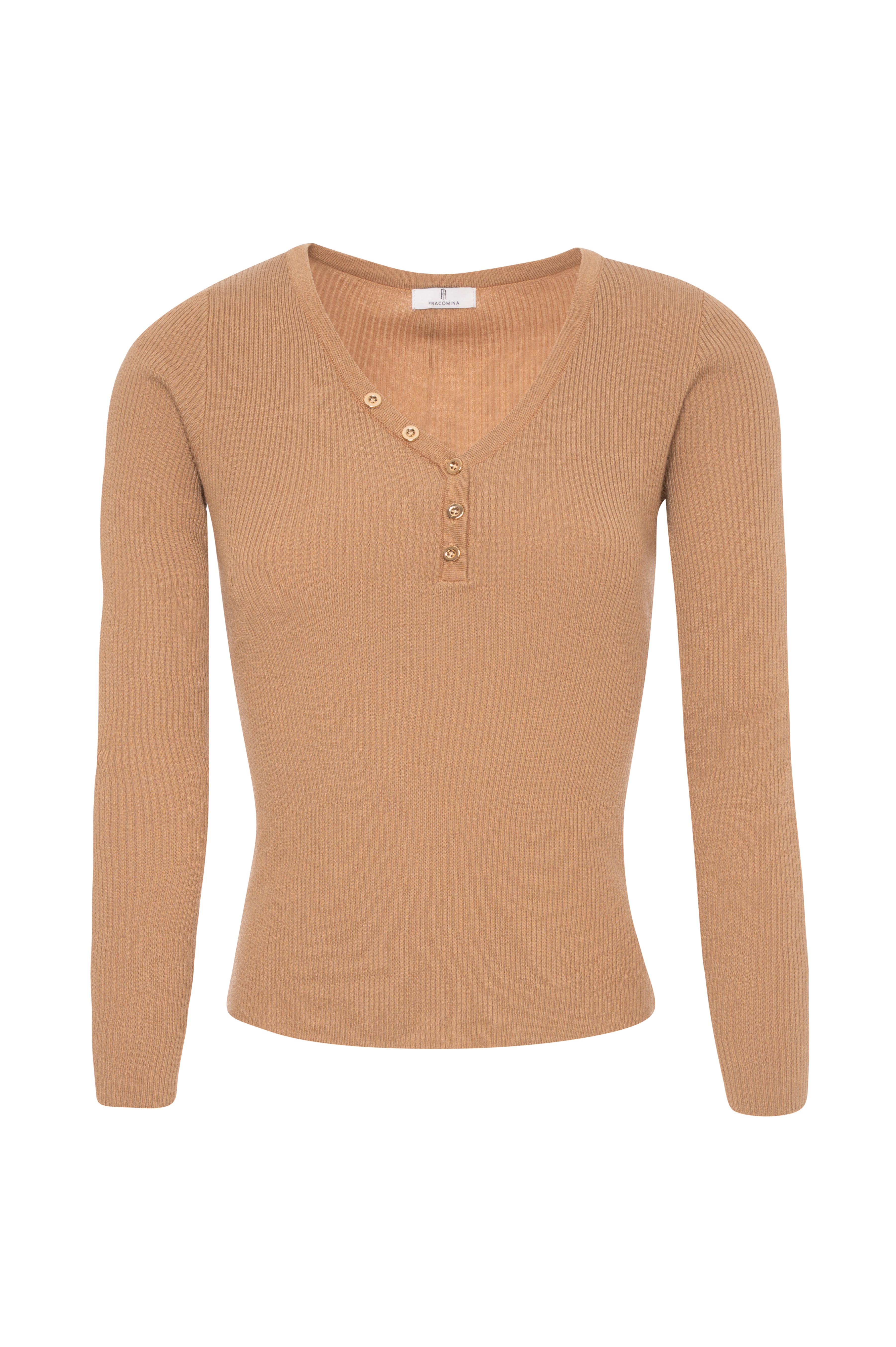 Top slim fit with V-neck drop Fracomina FP26WT7012K49701-K45-1