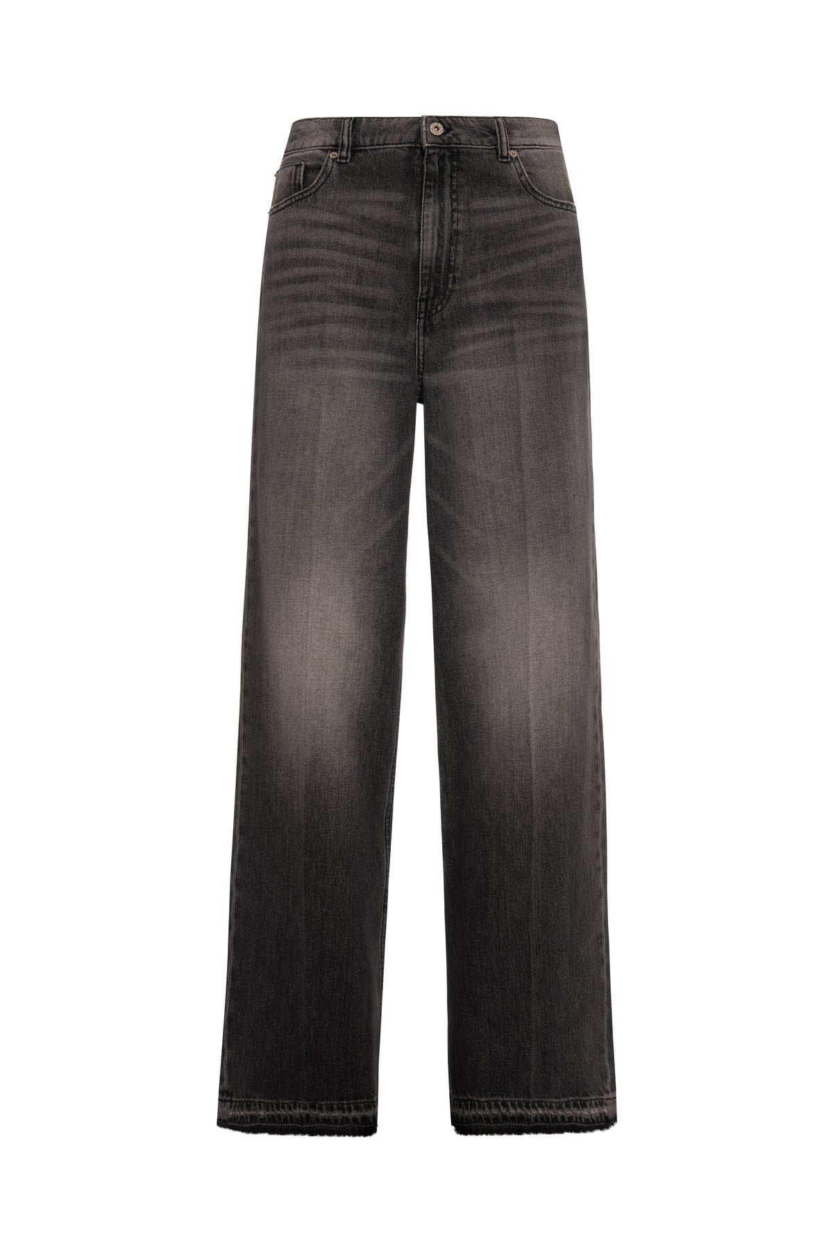 Jeans straight line made in black denim with middle wash Fracomina FP26WV2007D41993-KH9-2_3c5942d8-e799-4fc4-bd7c-f9f507b024b8