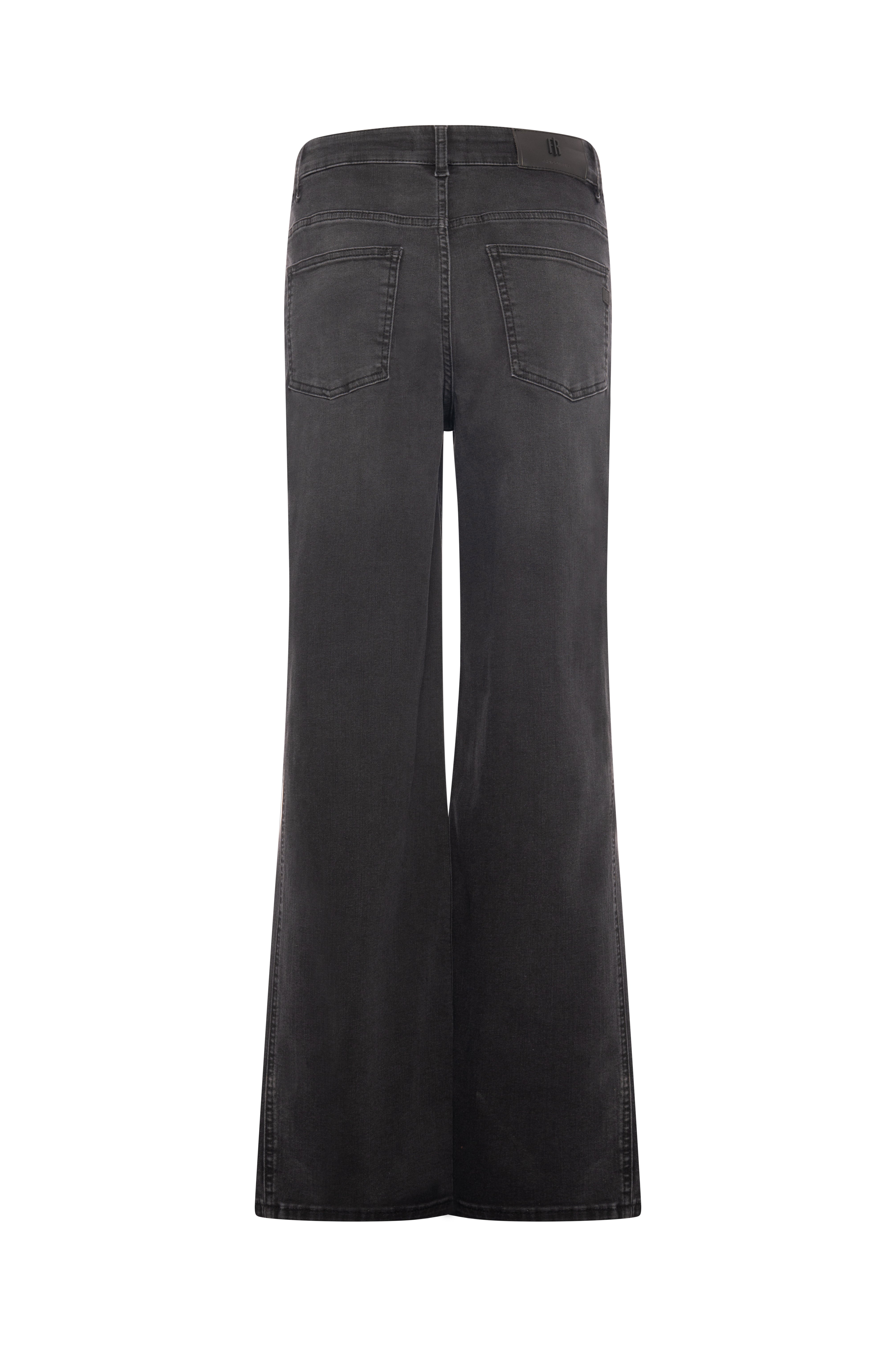 Jeans flare made in black denim with middle wash Fracomina FP26WV3013D40493-K70-3
