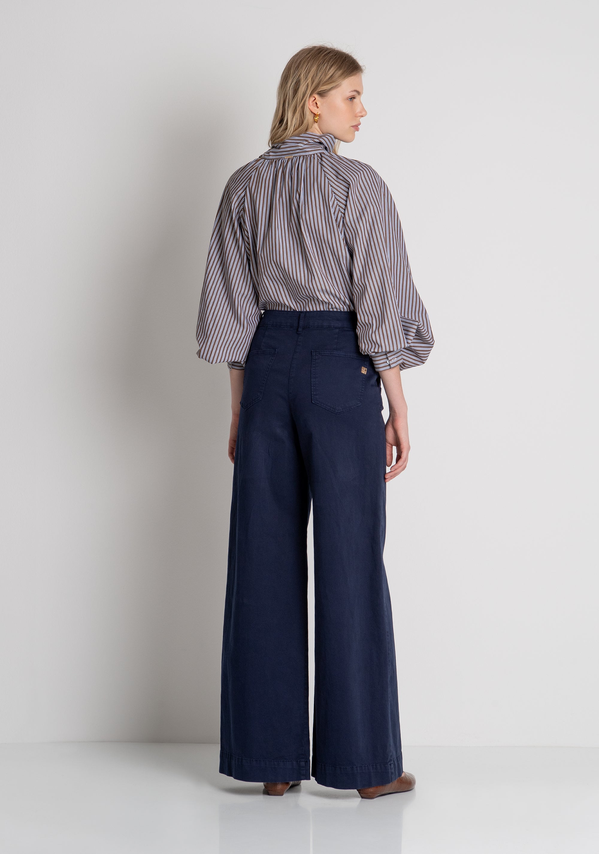 Wide leg pant Chino's style made in satin Fracomina FP26WV3023W42001-117-4