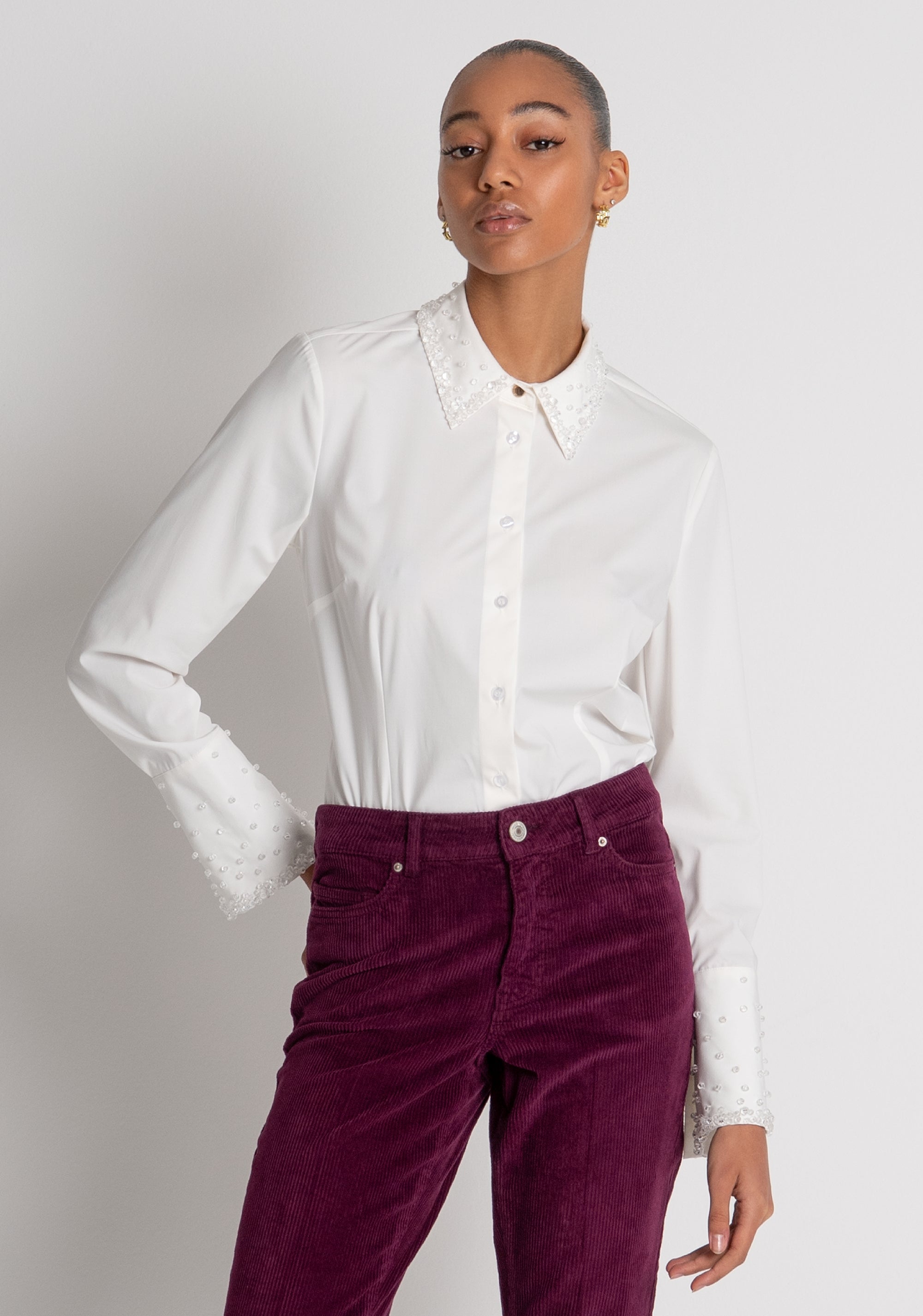 Bootcut pant made in corduroy Fracomina FP26WVA012W56701-R68-3