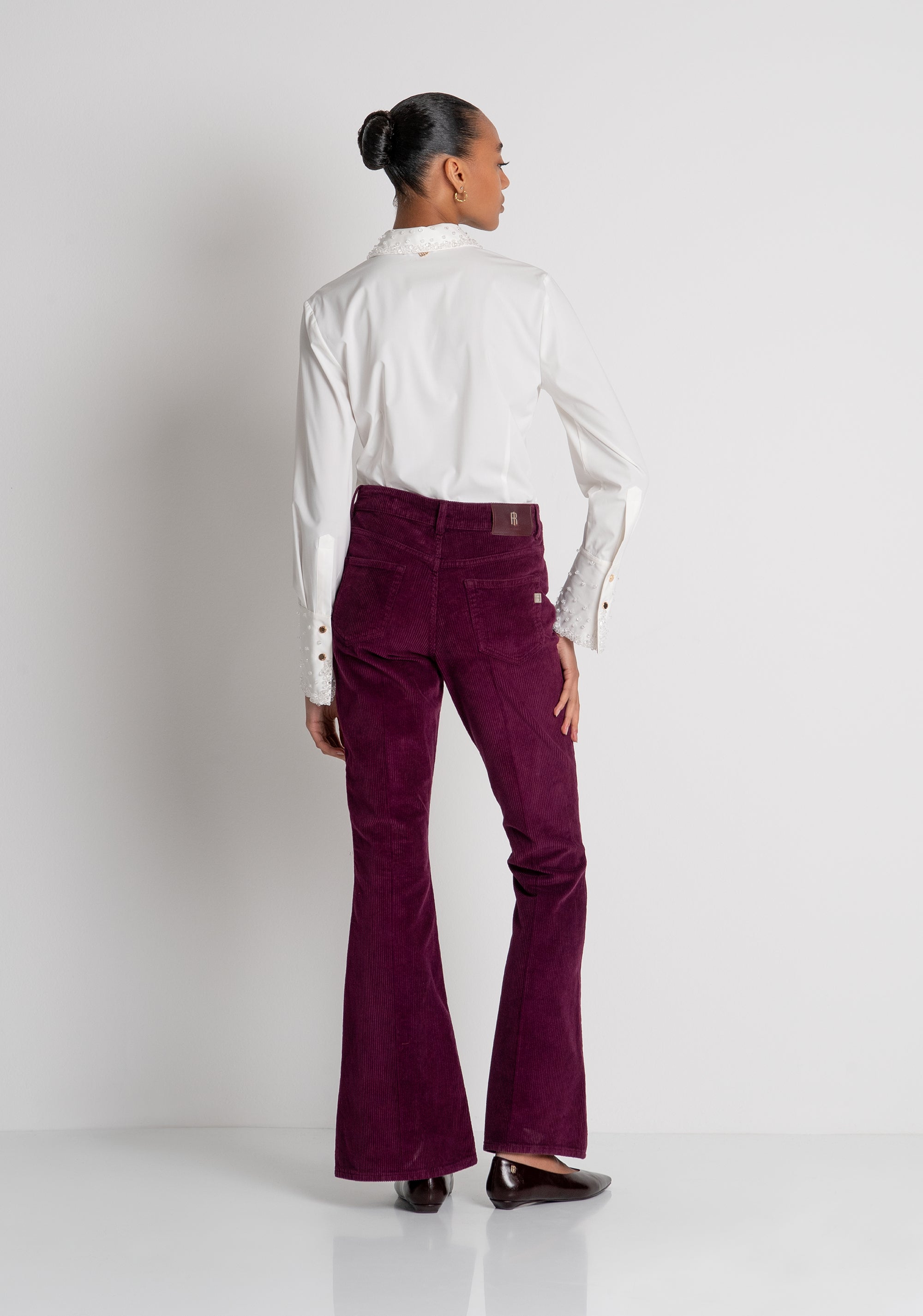 Bootcut pant made in corduroy Fracomina FP26WVA012W56701-R68-4