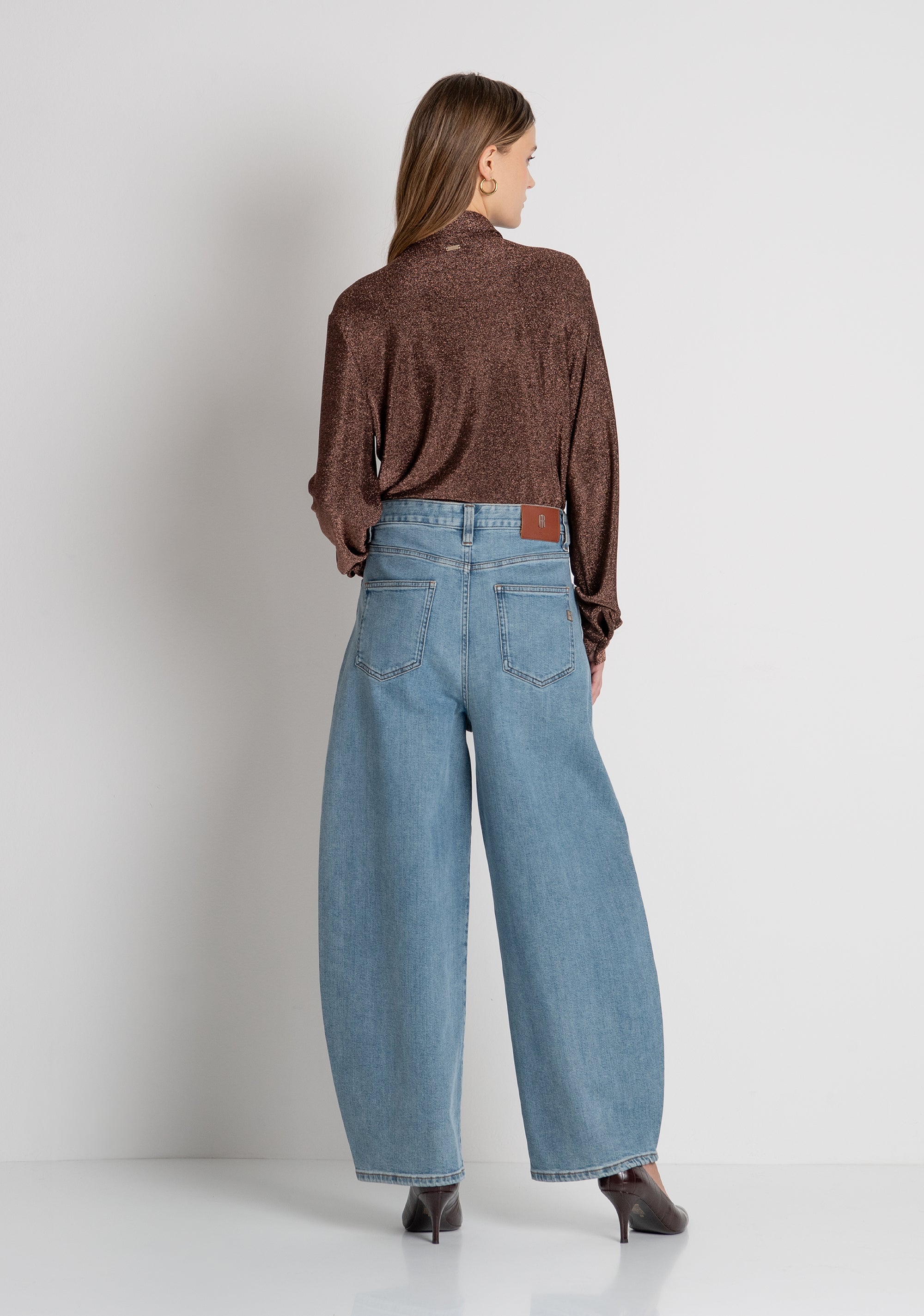 Jeans carrot balloon made in denim with middle light wash Fracomina FP26WVD006D45003-275-4